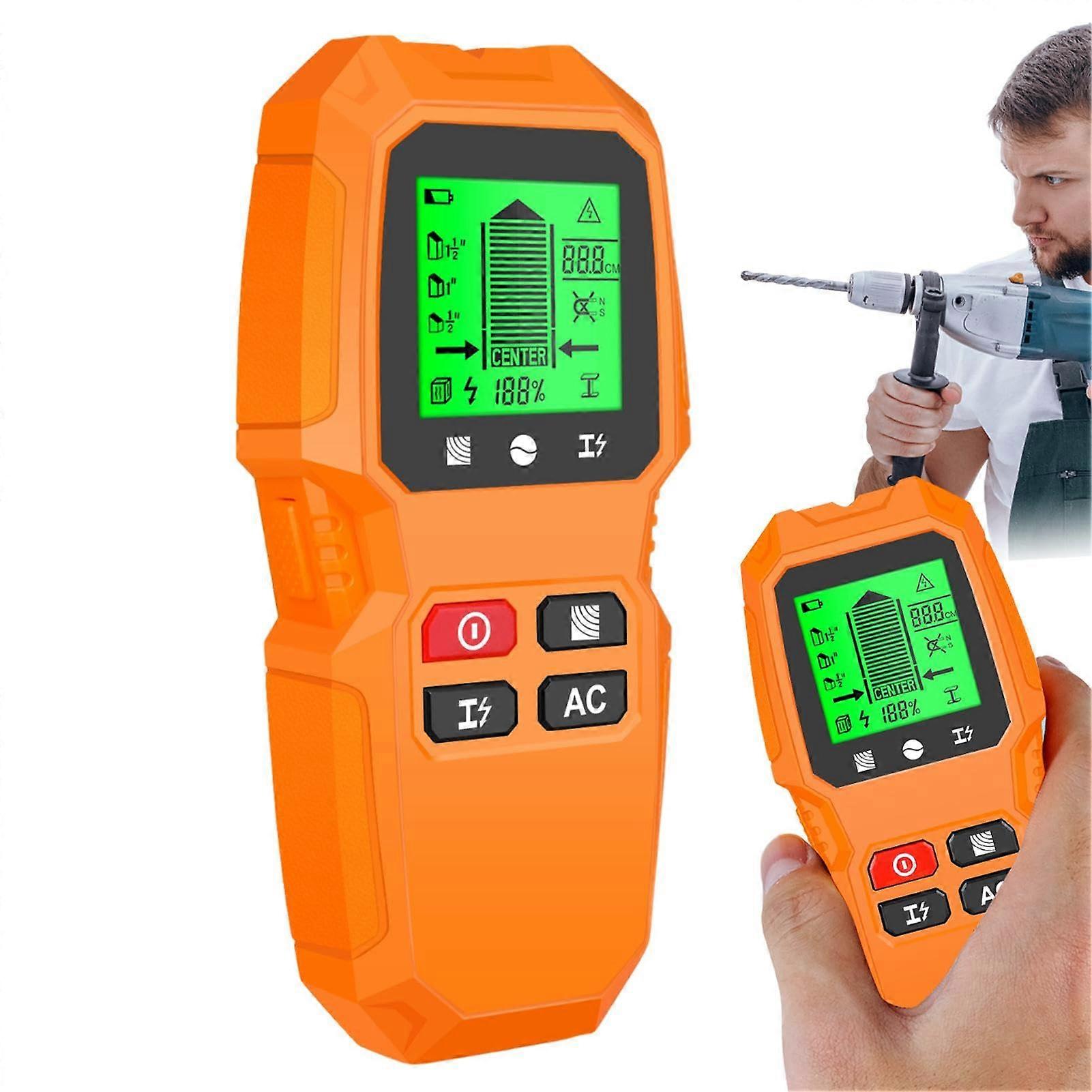 Stud Finder High Accuracy Wall Scanner Tool with LCD Display for Wood, AC Wire, and Metal - Yellow