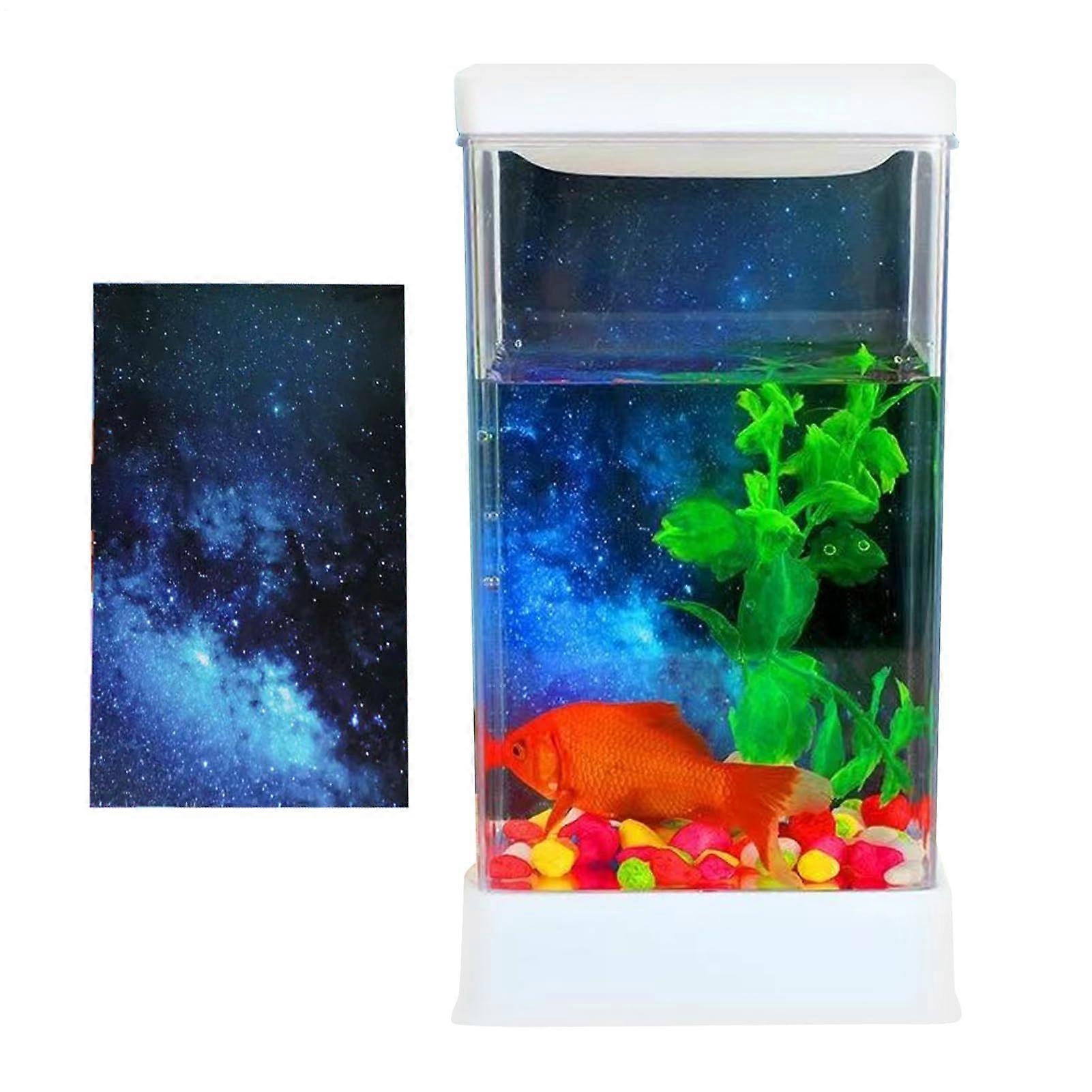 Betta Fish Aquarium Desktop Starter Kit with Filter and LED Lighting for Home Office Tabletop Decor 5 Gallon