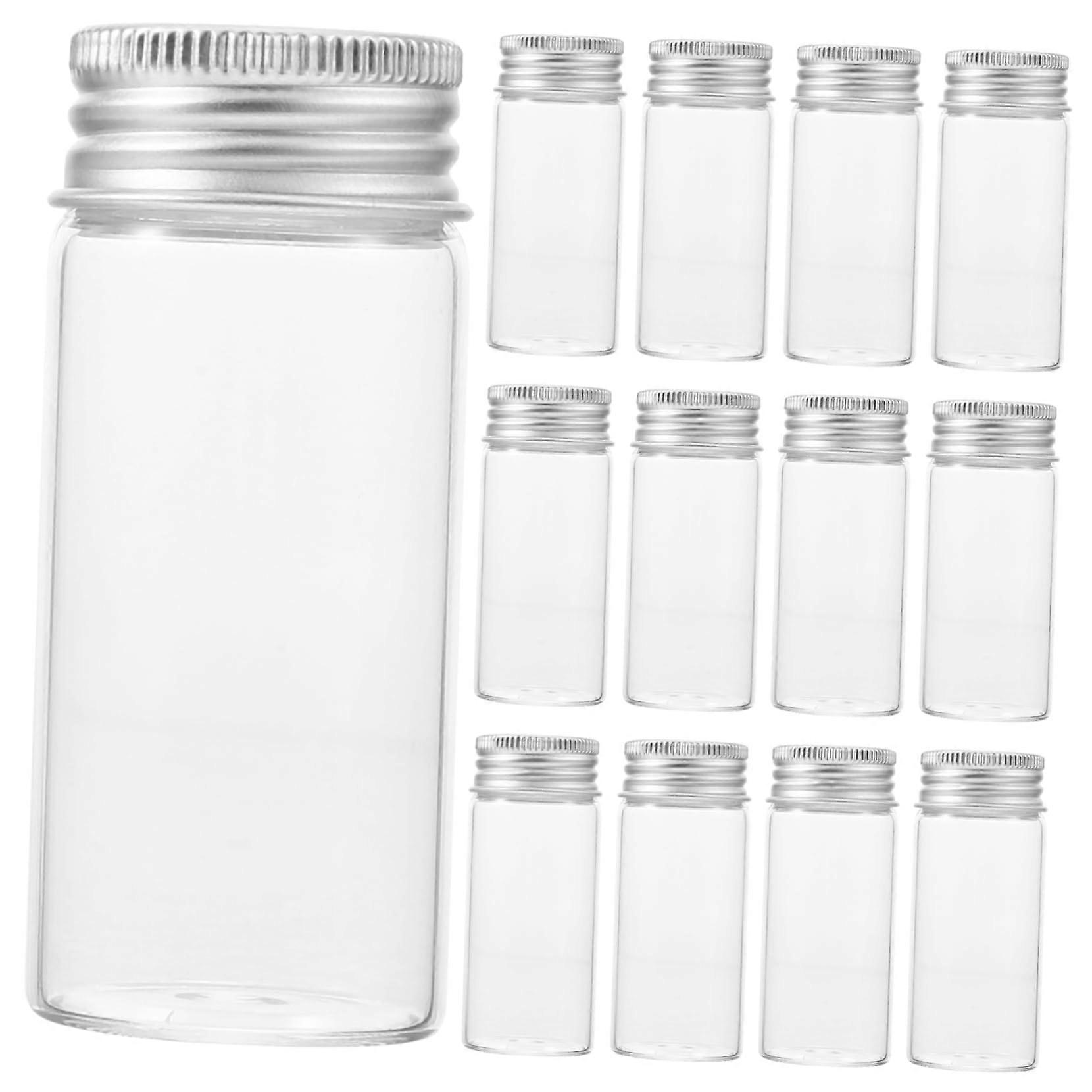24pcs Leakproof Glass Test Tubes with Sealed Lids Flat Vial Tubes for Sample Packaging Science Parties and Decor Durable Transparent Storage