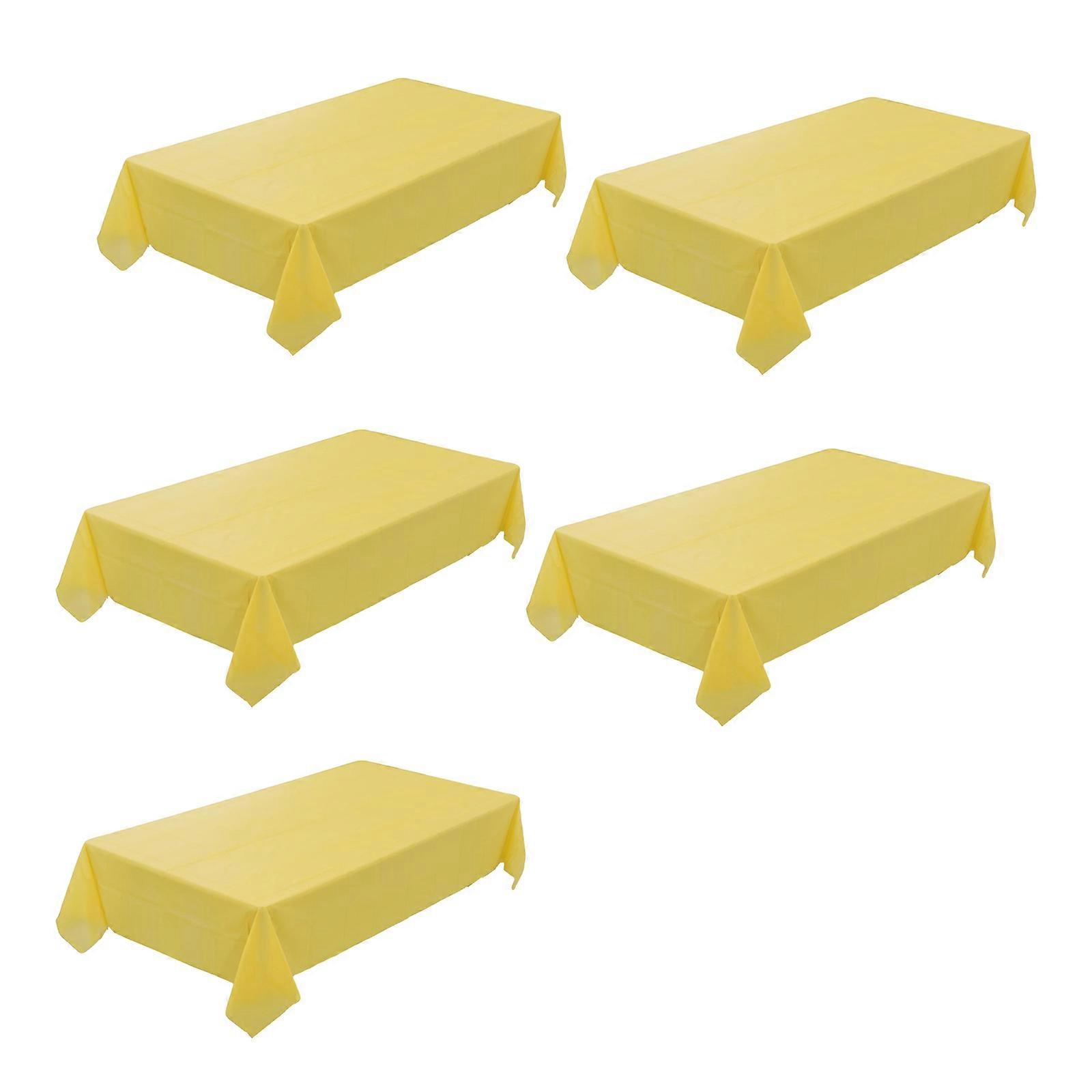 Pack of 5 Multipurpose Plastic Table Liners Accessory for Indoor and Outdoor Use Yellow