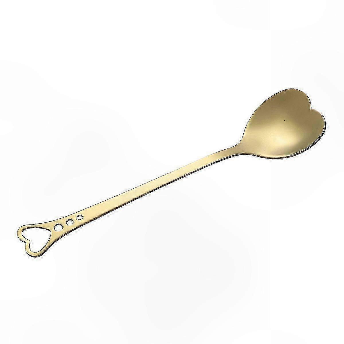 Gold-plated spoon for coffee stirring heart-shaped unique design