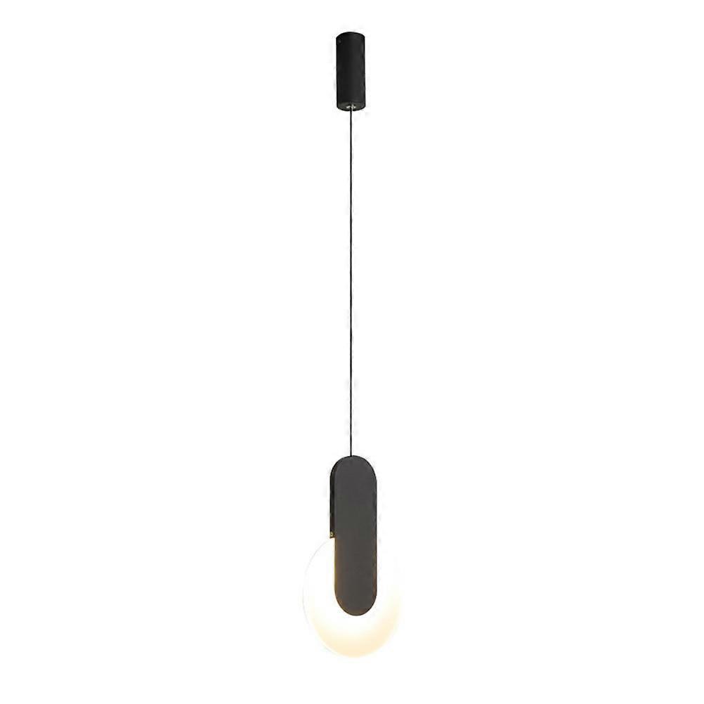 Modern Ceiling Light Hanging Lamp Indoor Use Iron Glass Black Color for Illumination 1Set