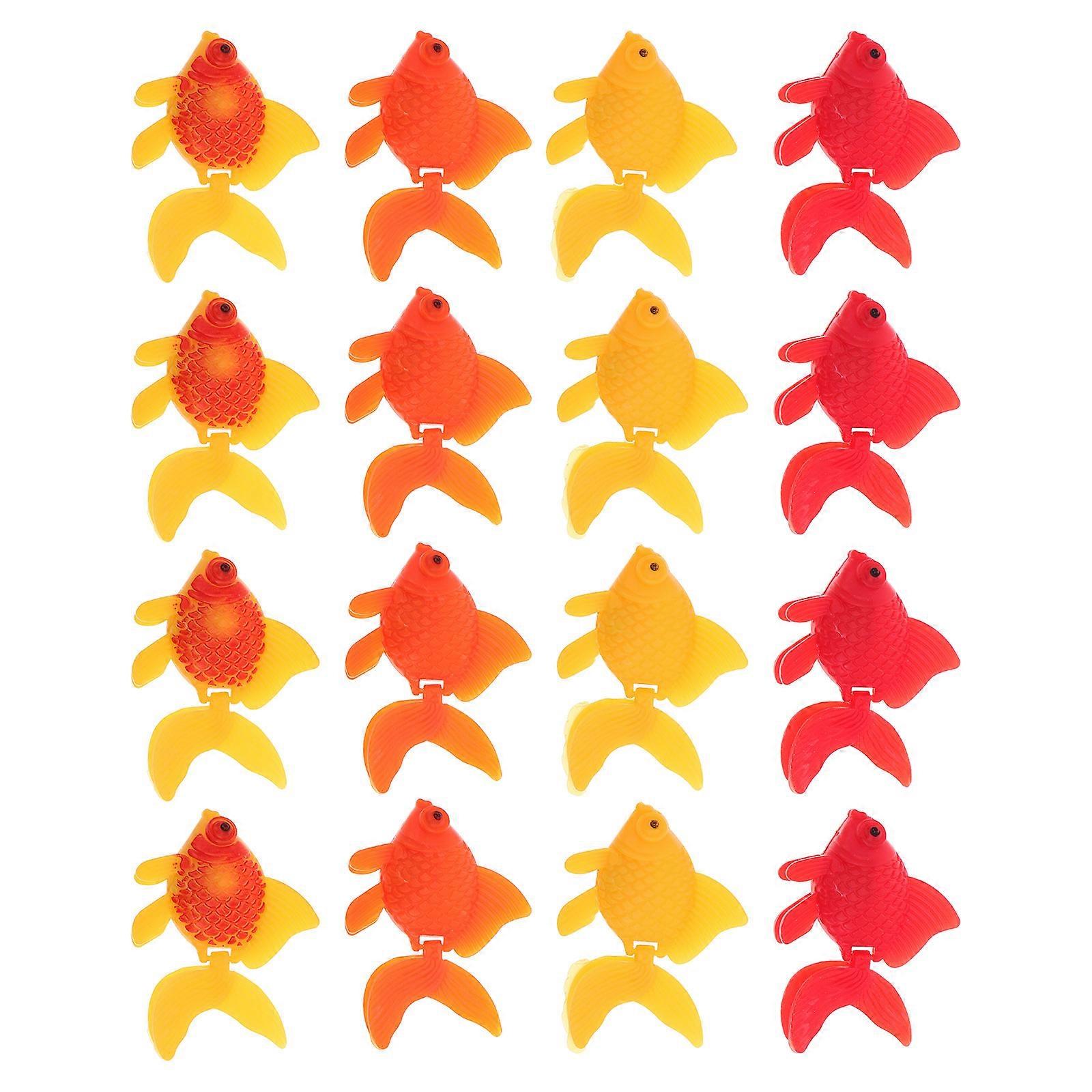 Artificial Fish Aquarium Floating Goldfish Toy for Aquarium Use Plastic Assorted Color Floating 16Pcs