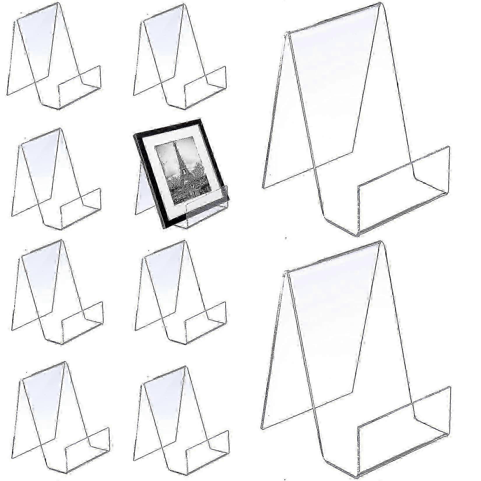 10 Pcs Clear Acrylic Book Holders and Stand Set for Books, Magazines & Documents