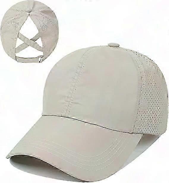 Women's Criss Cross Ponytail Baseball Cap, Adjustable High Messy Bun Ponycap, Quick-Drying Hat