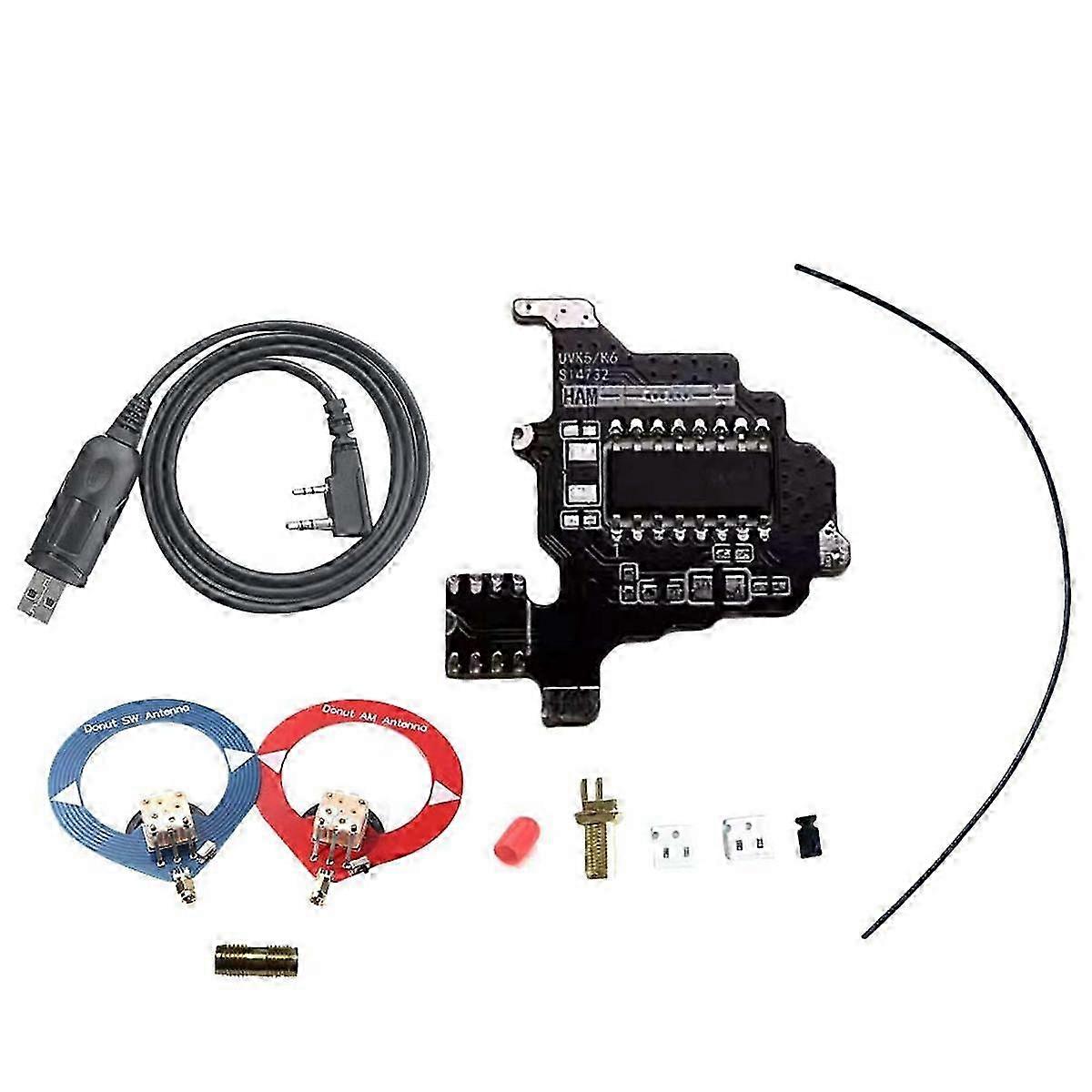 For K5/K6 SI4732 Modification Module+2xDonut Antenna+USB Programming Cable Shortwave Dual Antenna Solution