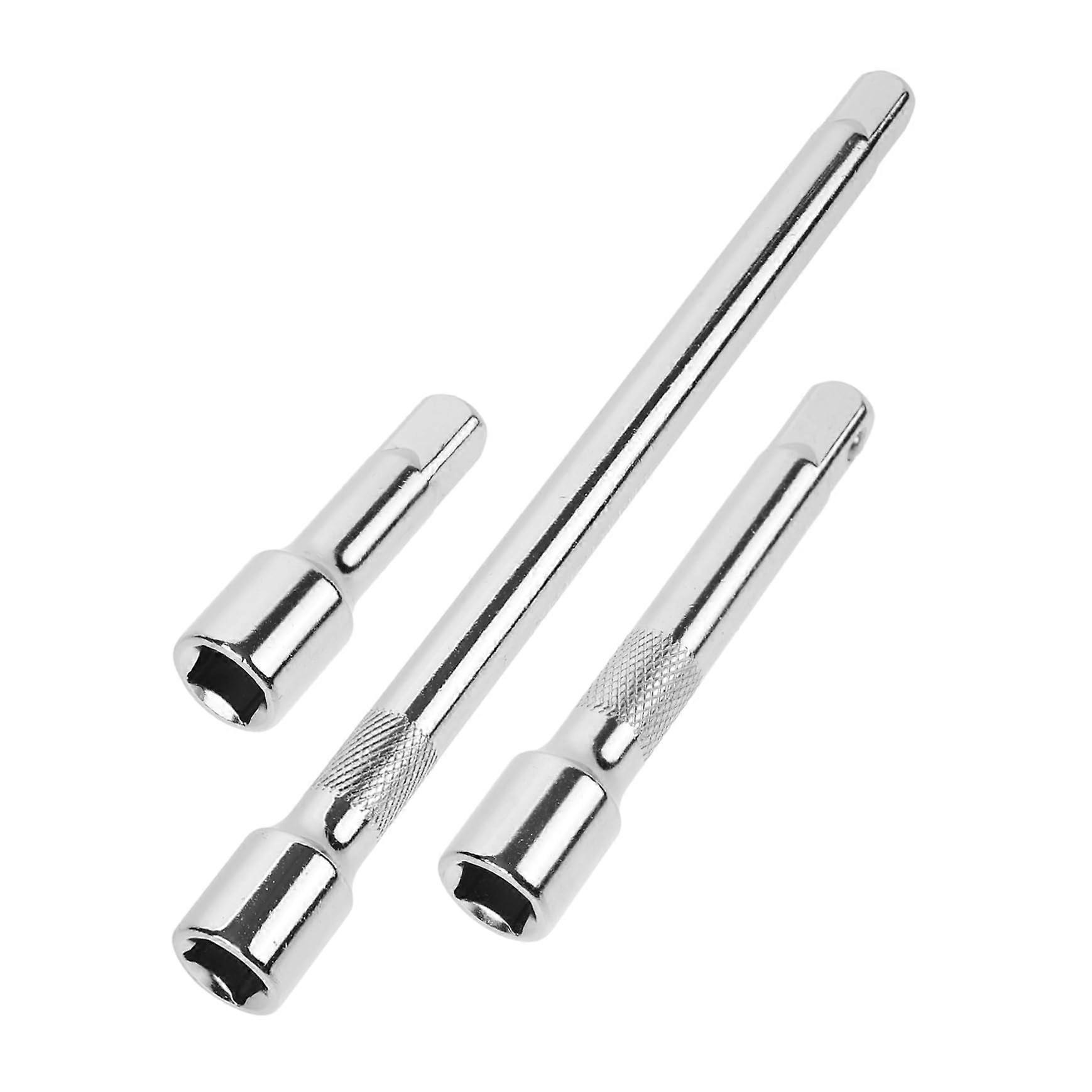 3pcs Flexible Socket Extension Bar Bendable Wrench Extender for Large Socket Spanner, 1/4" to 3/4" Size, Durable Steel Construction