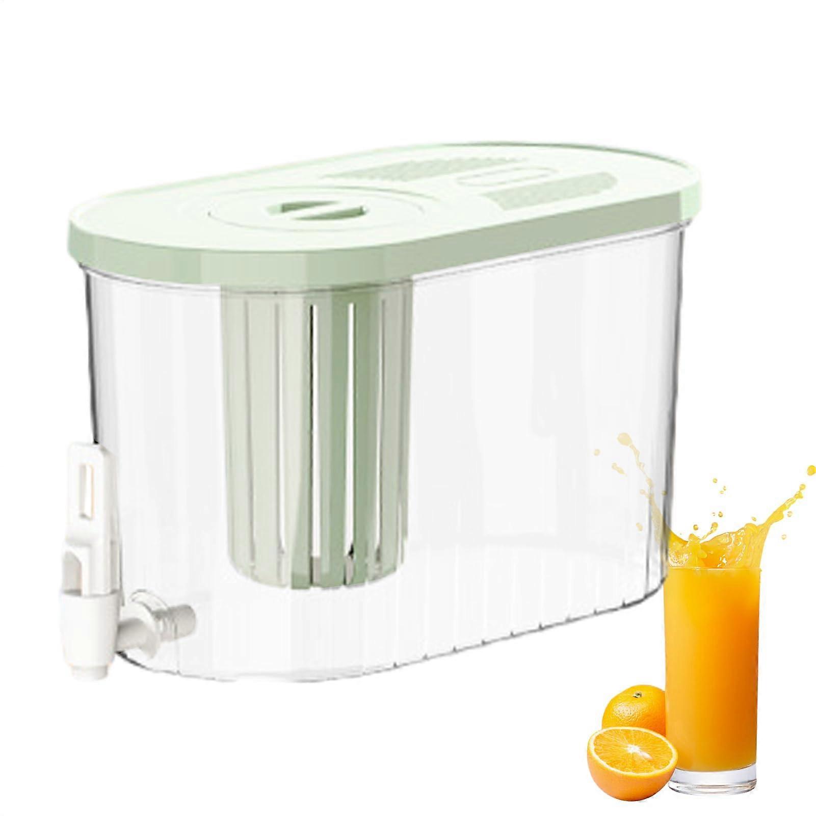 Water Dispenser for Refrigerator, 4.5L LeakProof with Tap and Filter, Portable Juice Container Light Green