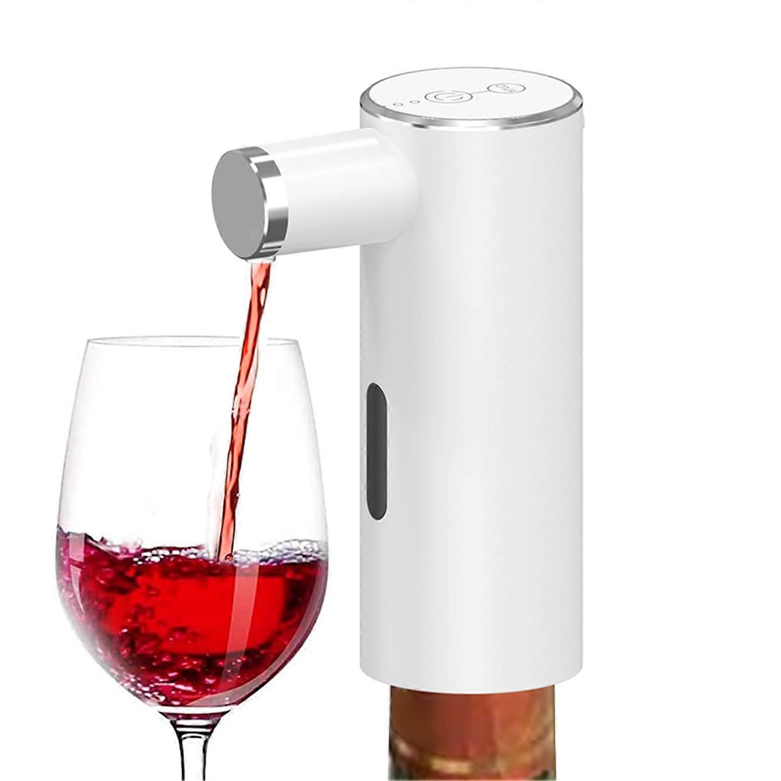 Electric Wine Aerator Pourer Automatic Induction Powered, Whiskey and Spirit Dispenser For Home Use, White