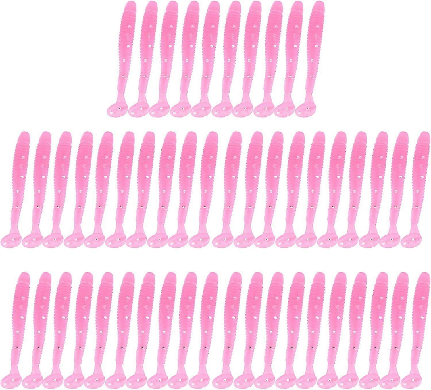 Fishing Lures Kit, 50PCS 5cm Soft Plastic Fishing Lures T Tail Grub Baits Fish