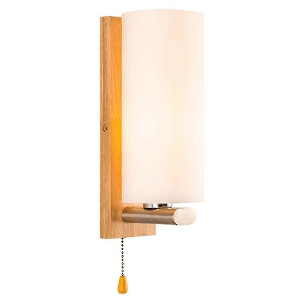 Indoor Wall Sconces - Elegant 28cm Cylindrical Wall Lamp with White Glass Shade, E27/E26 Socket Compatibility