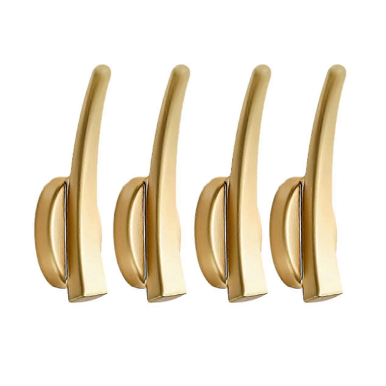 Gold alloy single-hook hangers, 4-piece set, multi-purpose and easy to install