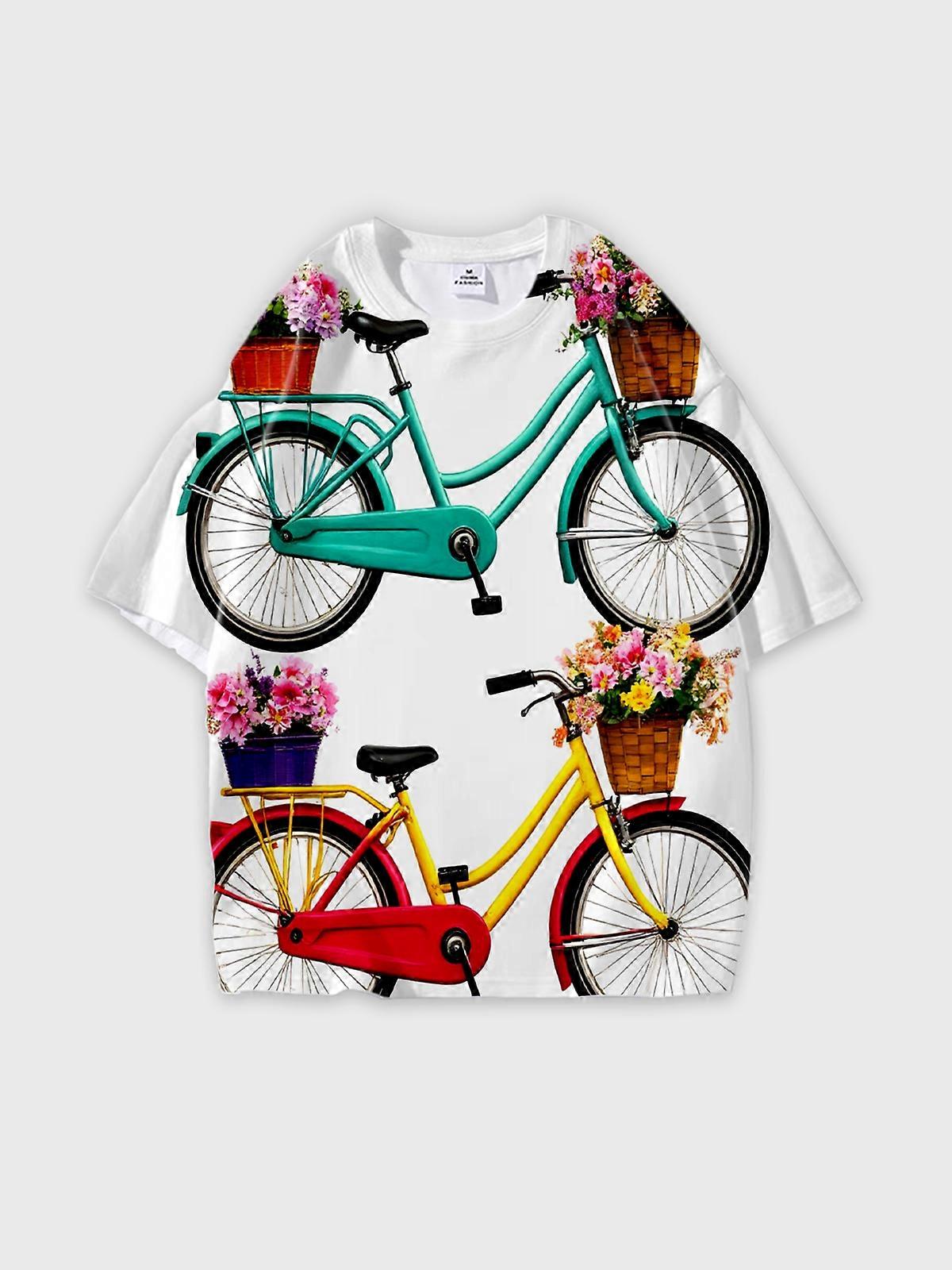 T-Shirt Short Sleeve Round Neck, Summer Casual Loose Graphic Tee, Unisex Pattern V3718