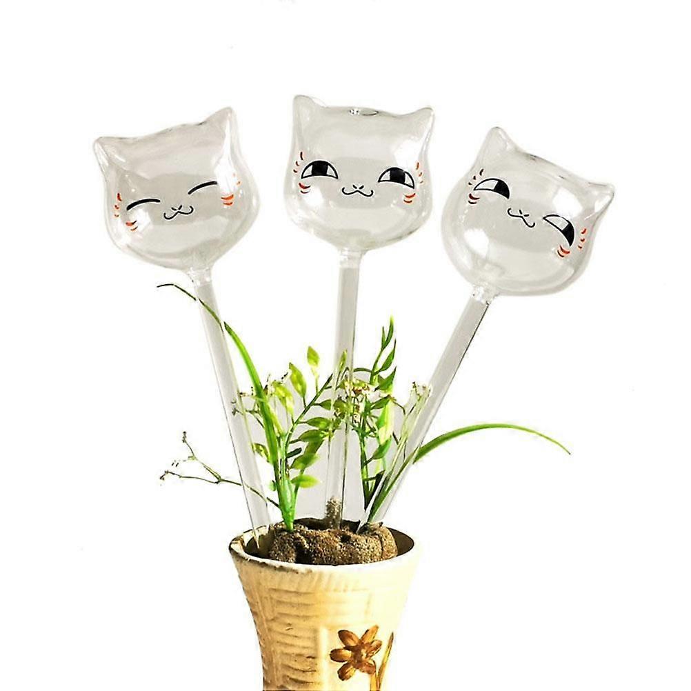 لمبات ذاتية الري على شكل قط أداة سقي ذاتي لمصنع المياه الزجاجي الشفاف