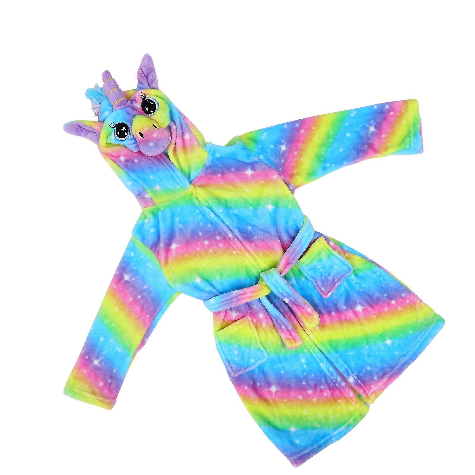 Kids Cartoon Flannel Bathrobe For Home Casual Autumn And Winter Days In Assorted Color With Warmth 1Pcs