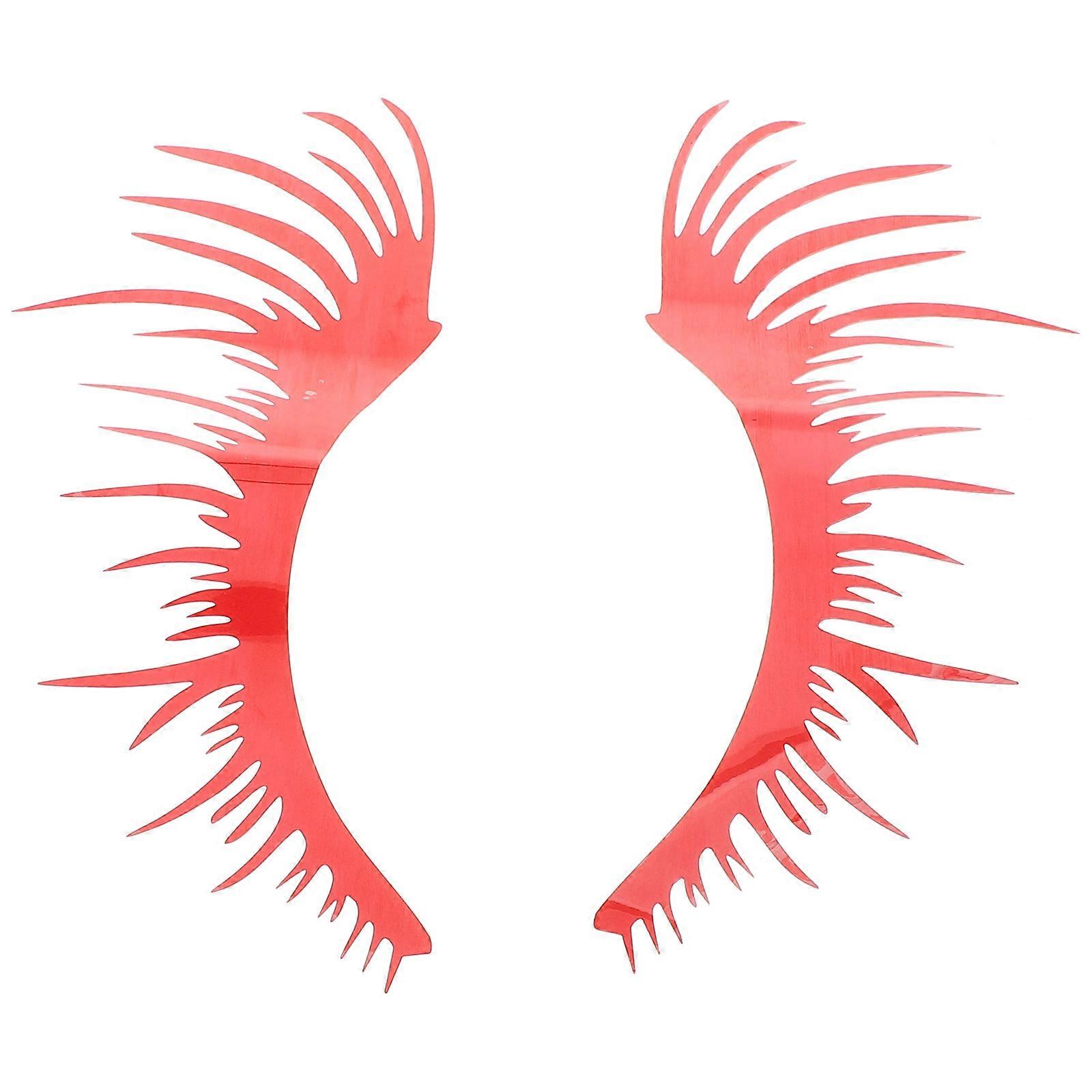 Self Adhesive Car Decals with PET Material for Headlight Decoration Red Color Simple Design Easy Installation 1 Pair