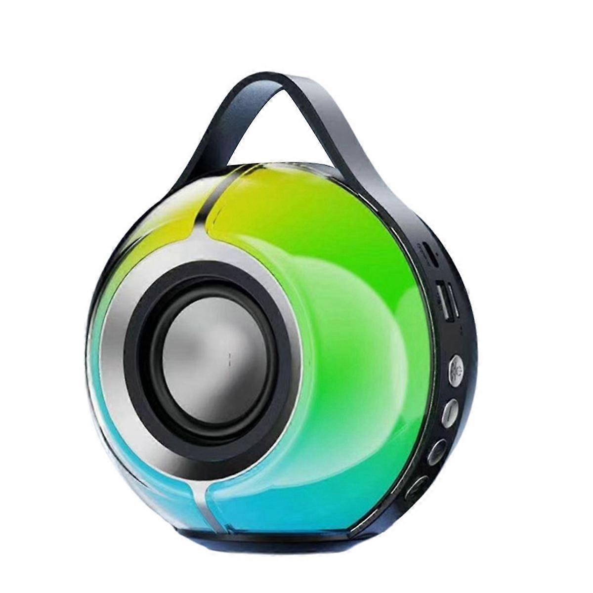 RGB Bluetooth Speaker Wireless Heavy Bass Stereo Soundbar with Lights for Car Home Offices Outdoor Camping Black