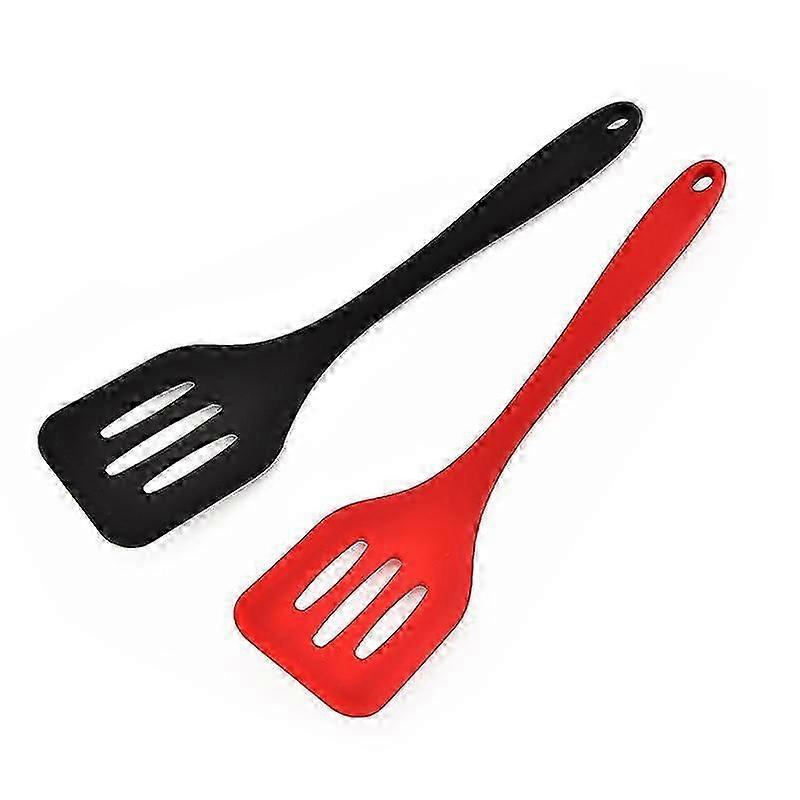 Silikon Spatula Ev Spatula Spatula Silikon Biftek Kızartma Spatula Pancake Spatula (siyah + kırmızı)