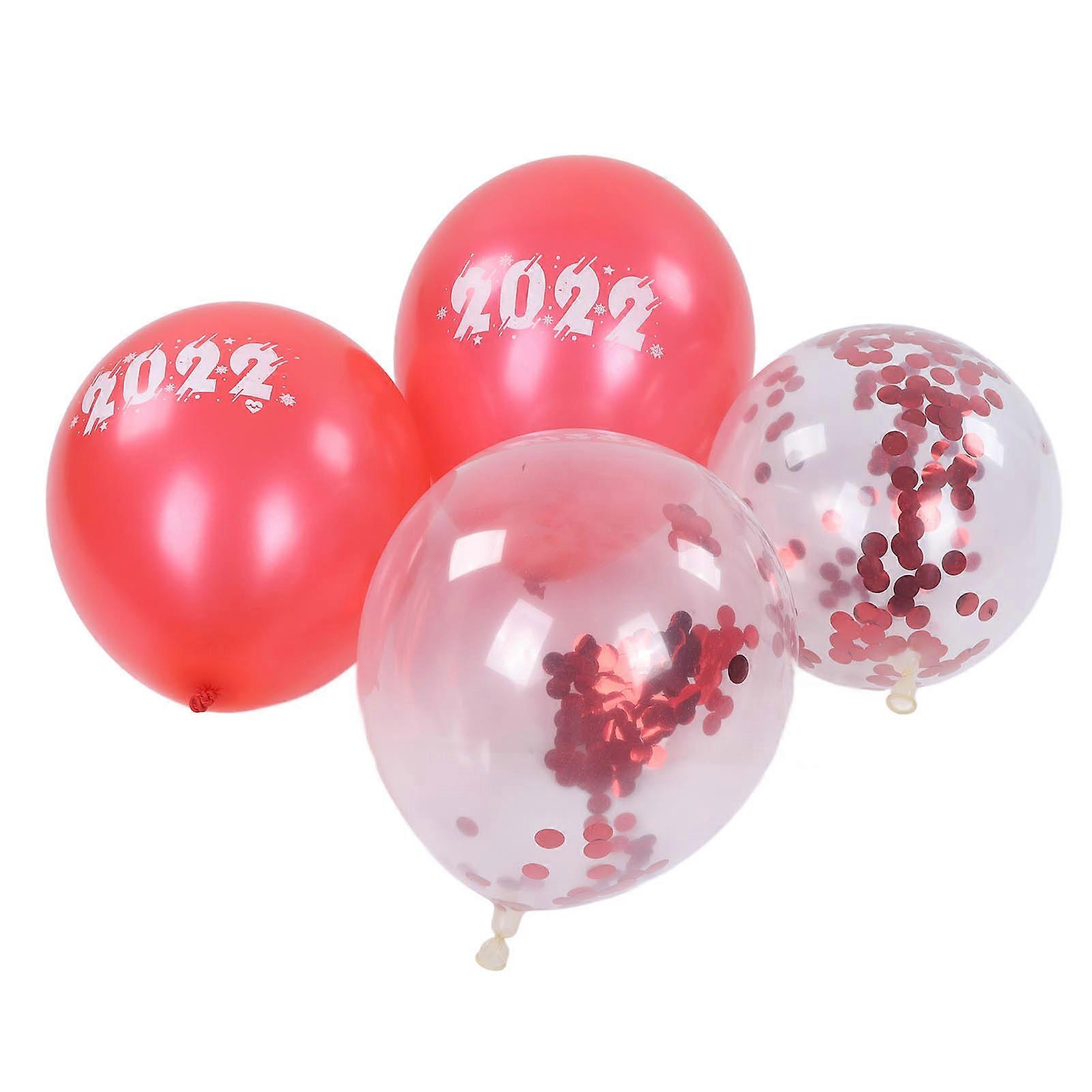 40Pcs 12in 2022 Red & Red Confetti Latex Party Balloons Set