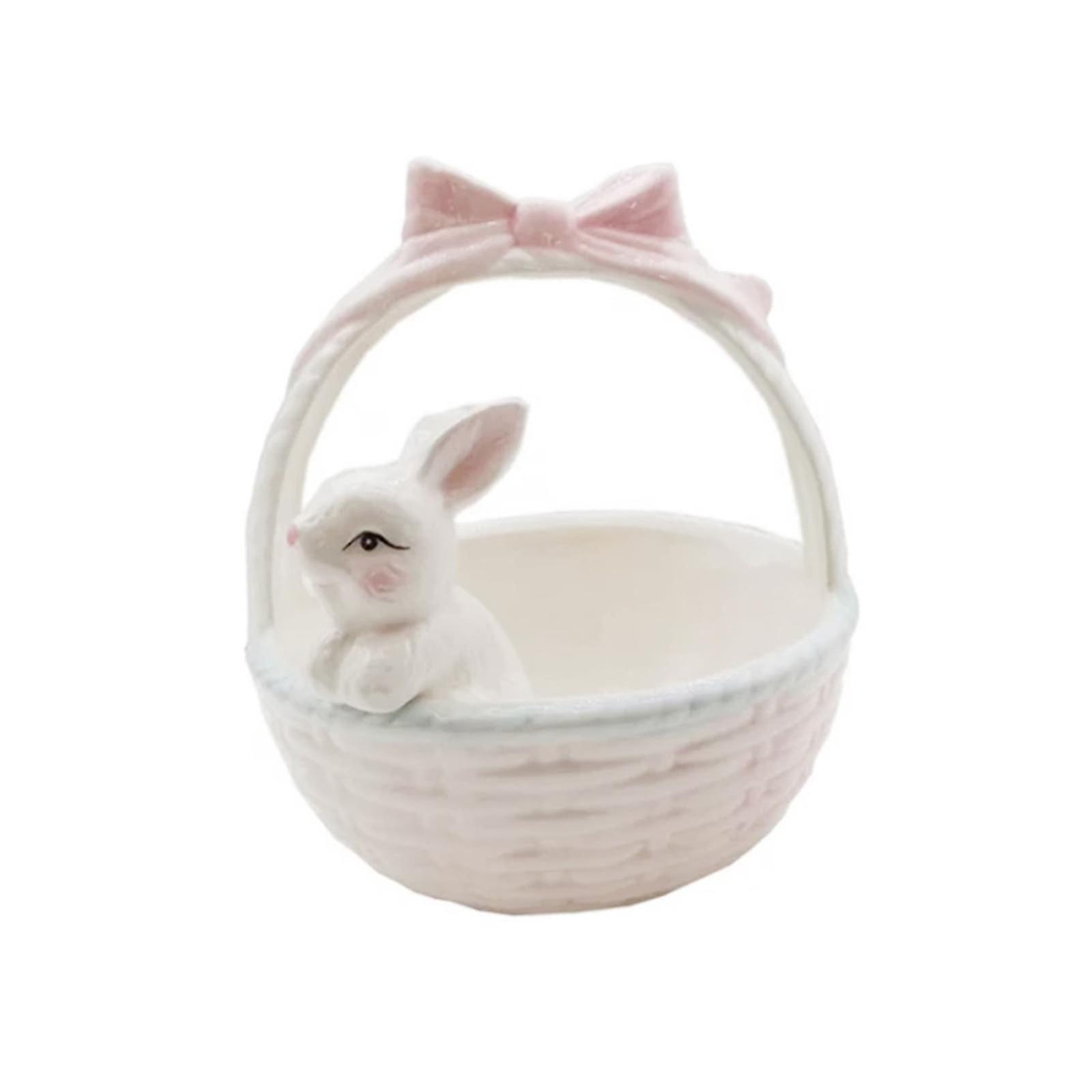 Ceramic Rabbit Easter Basket Creative Flower Pot Small Candy Serving Bowls Kids