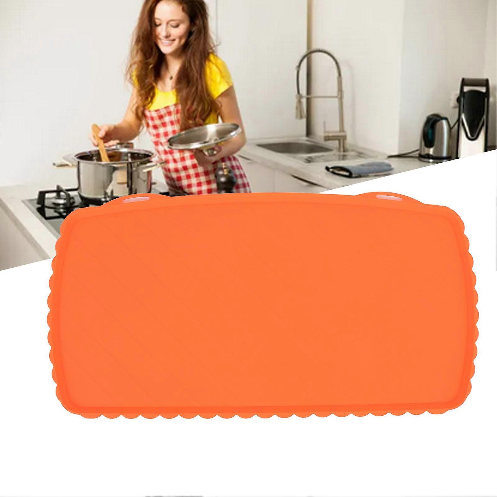 Orange Large Silicone Griddle Mat Non-Stick Grill Pan Cover