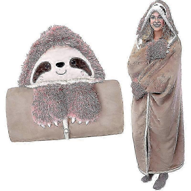 ILWHE Portable Pink Sloth Sofa Blanket