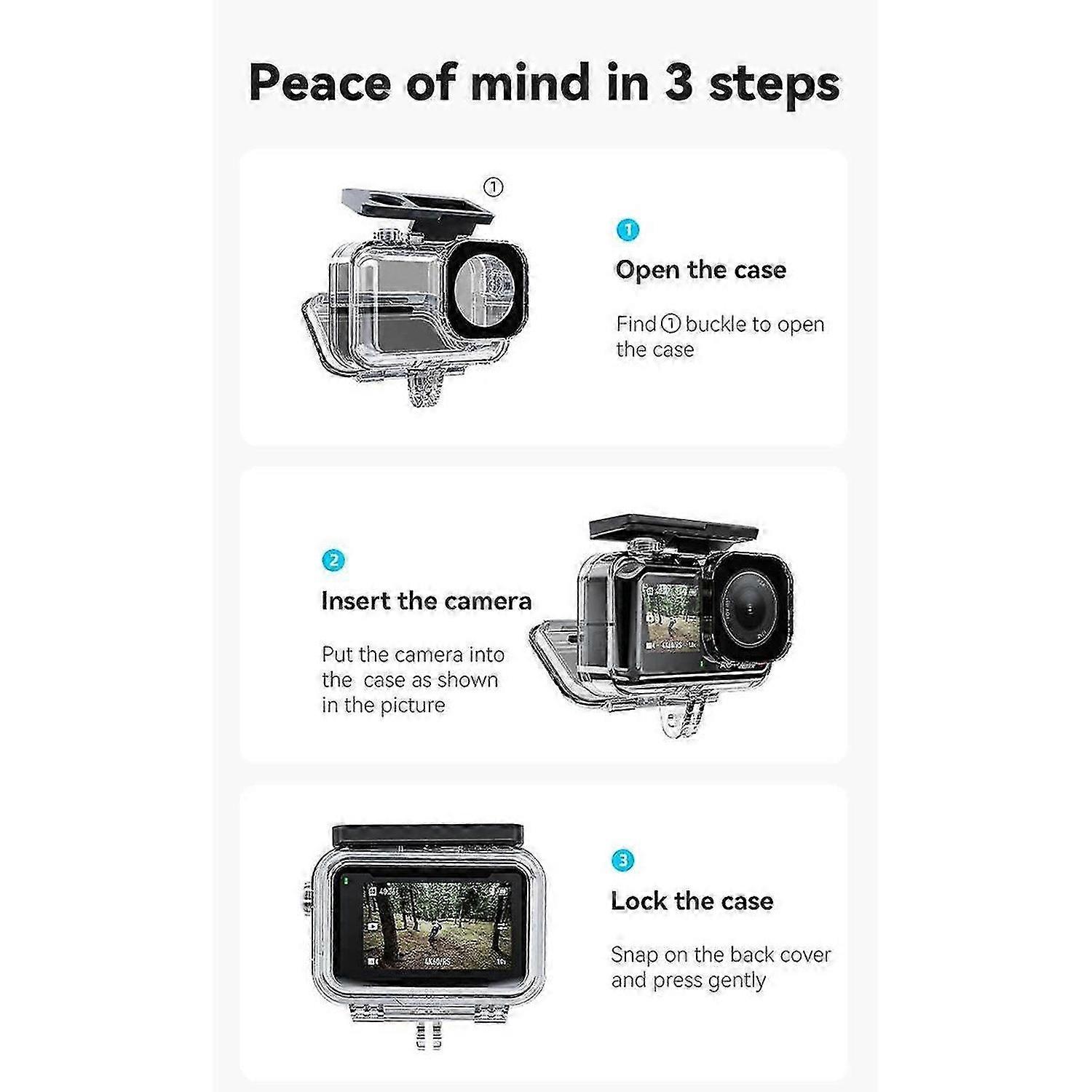 45M Action Camera Waterproof Case for Action 3 4 Underwater Diving Housing Cover