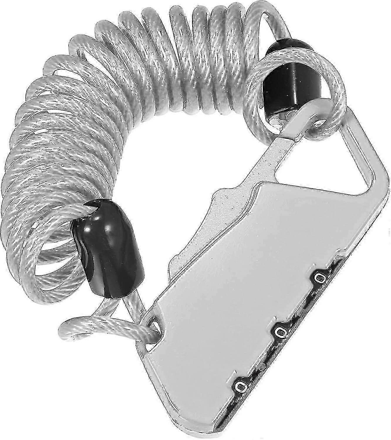 2025 Bicycle Helmet Lock 3 Digit Resettable With Cable Lock Silver 1pcs