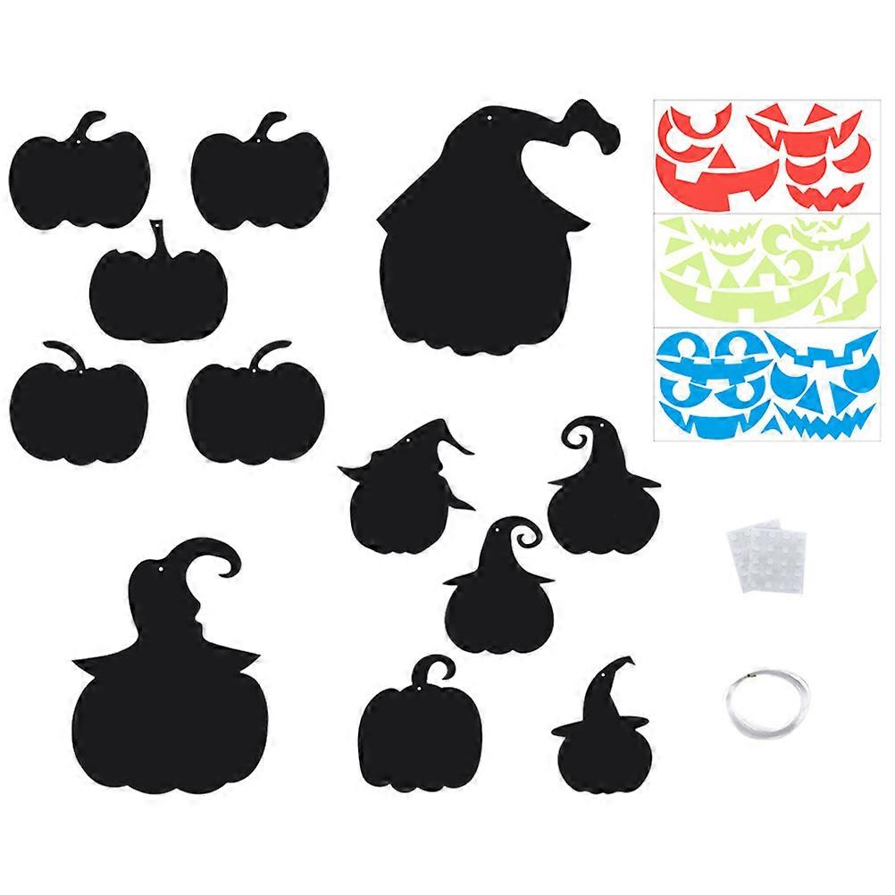 Halloween Window Decals Black PP Stickers for Party 5Sets