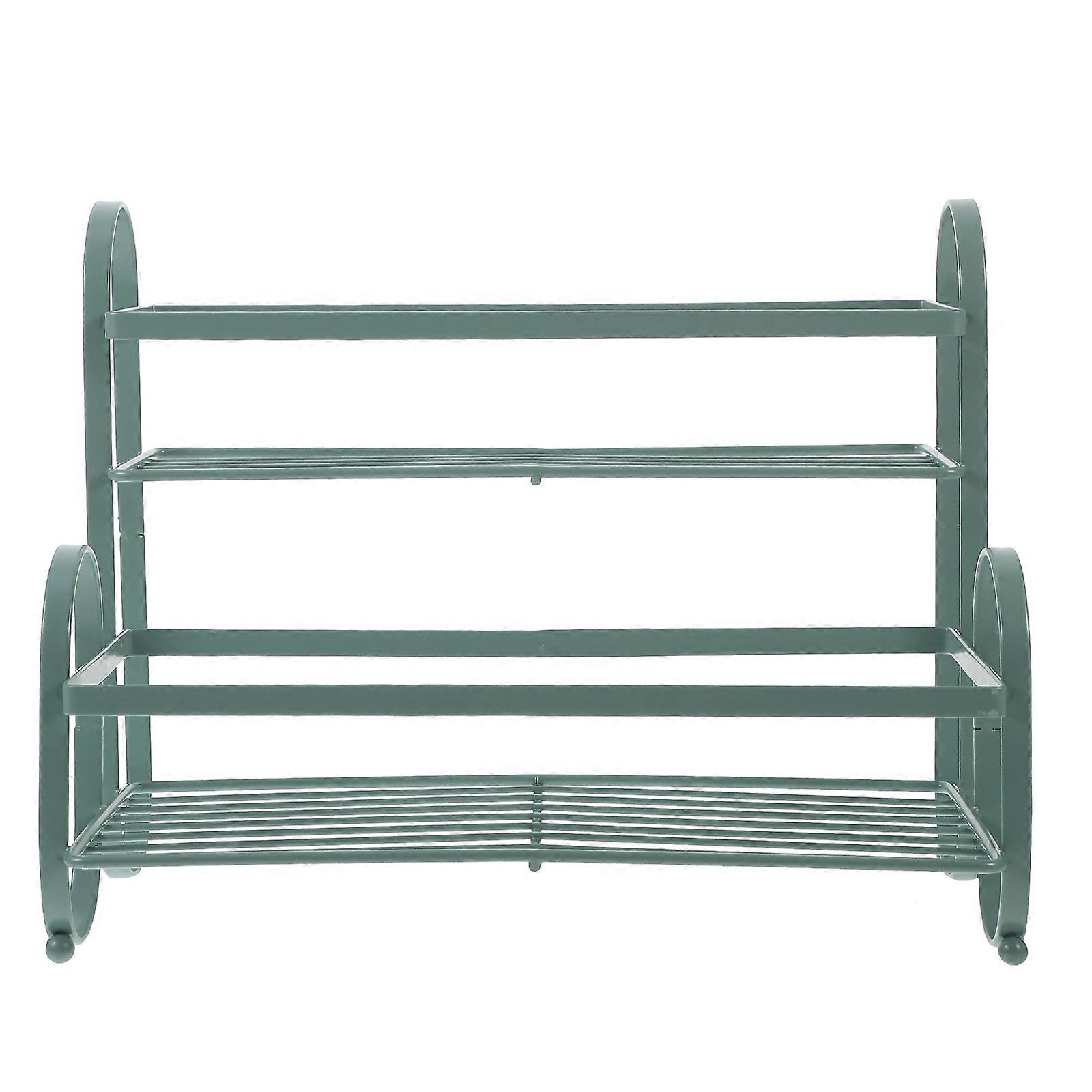 Kitchen Spice Rack 2 Tier Iron Organizer Rack for Counter Storage 2Pcs