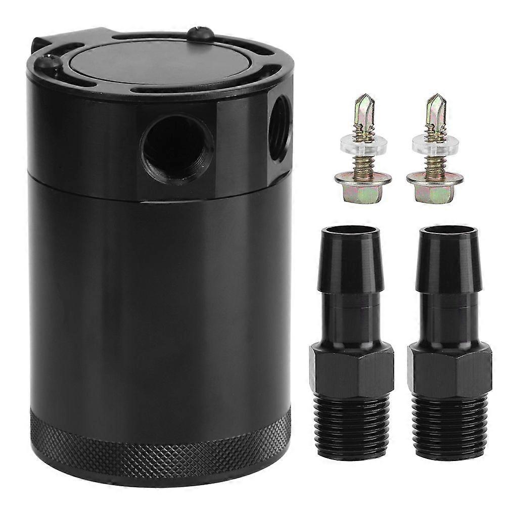 Racing Universal 2 Port Oil Catch Can Universal Aluminum Alloy Air Oil Separator