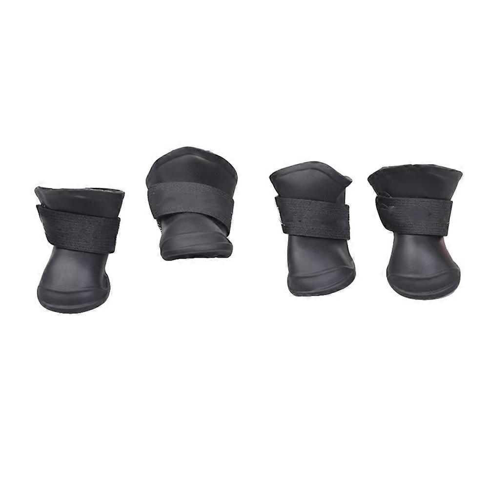 Puppy Rain Boot Little Pet Dog Anti-Skid Rubber Boots Black