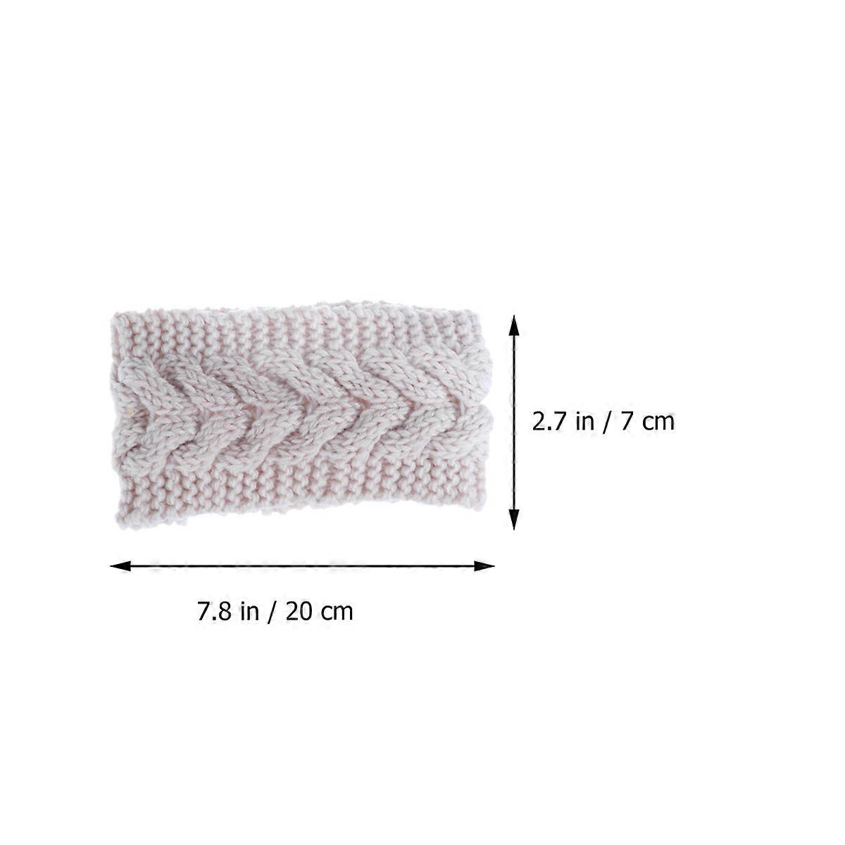 Spor için Elastik Örme Saç Halkaları 4 Adet Yün Sıcak Saç Bantları Bej