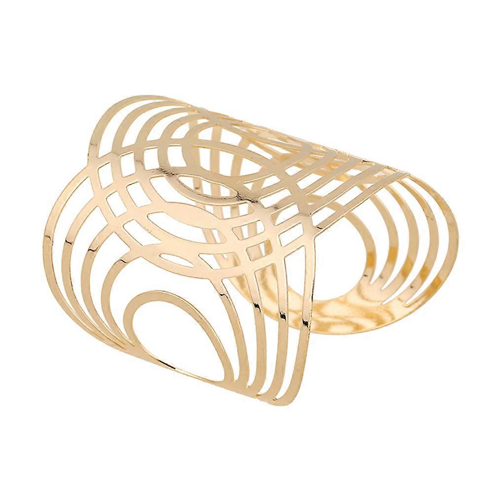 Golden Metal Bracelet Semicircle Bangle with Fashion Hollow Out 1Pcs