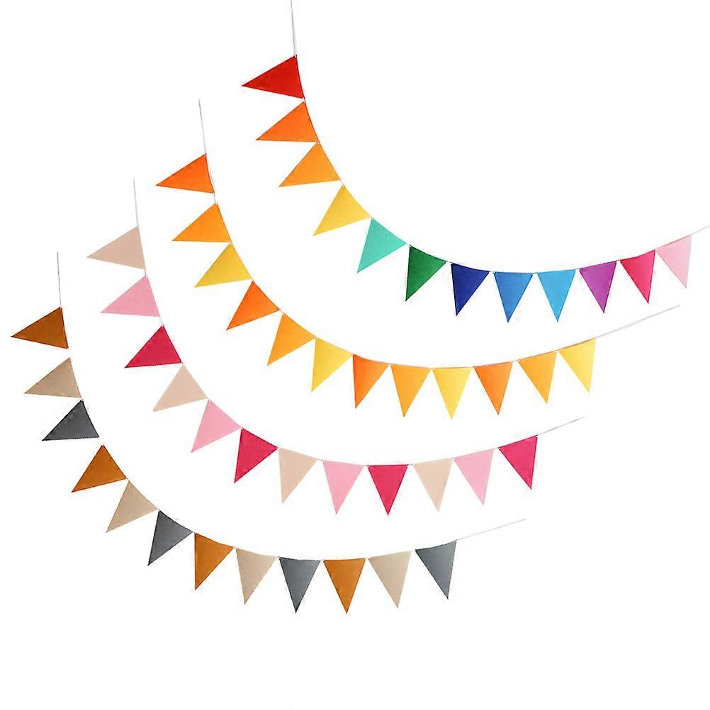 Felt Triangle Flag Banner Triangle Flag for Party Decoration 4Sets