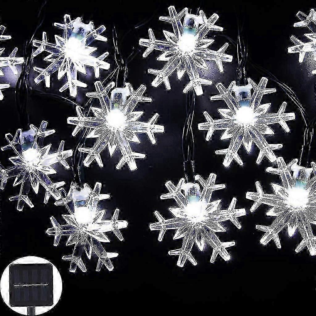 Christmas Decor Solar Snowflake String Light 20led Fairy-string Light Christmas Decoration Light TY
