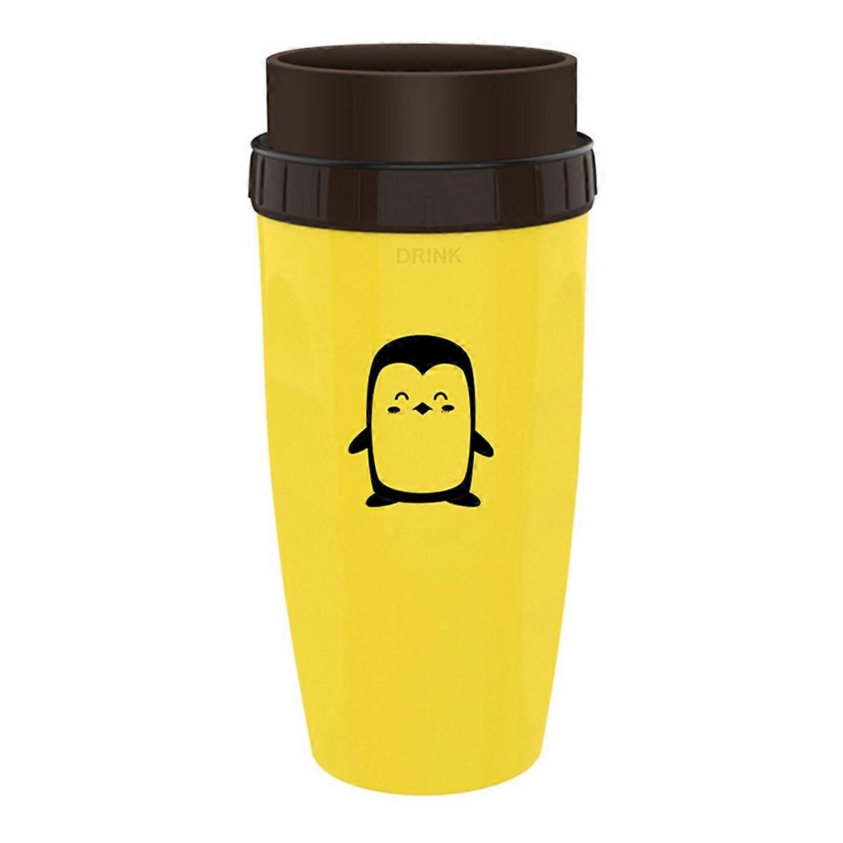 French Twist Cup,Cold Drink Coffee Juice Cup,Straw Cup Penguin