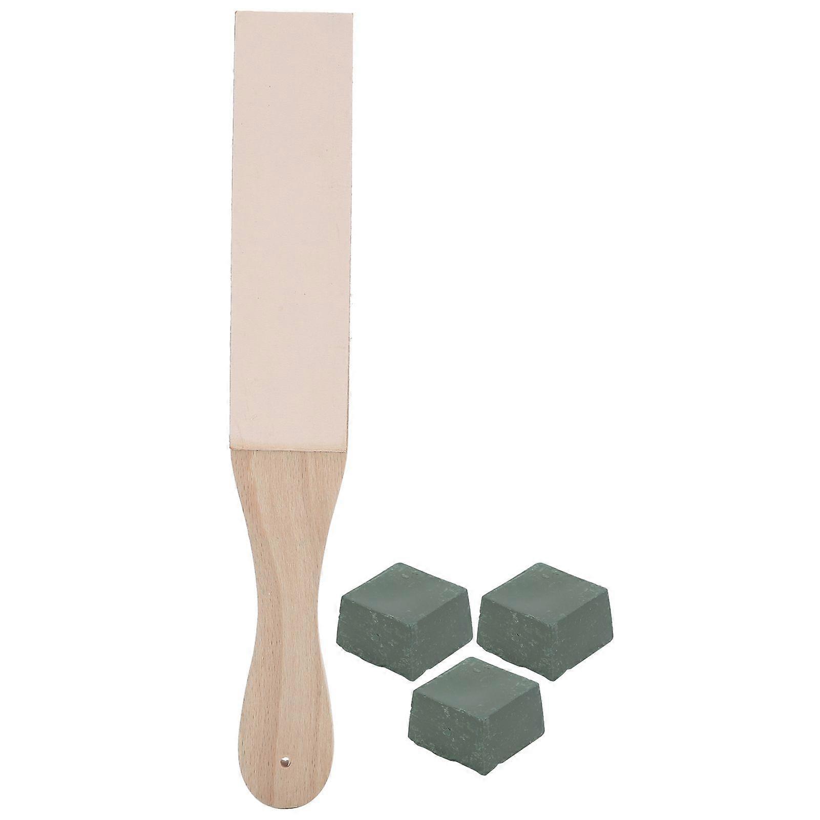 Paddle Leather 2Sided Strop Honing Polishing with Compounds Kit Tool DIY Accessories