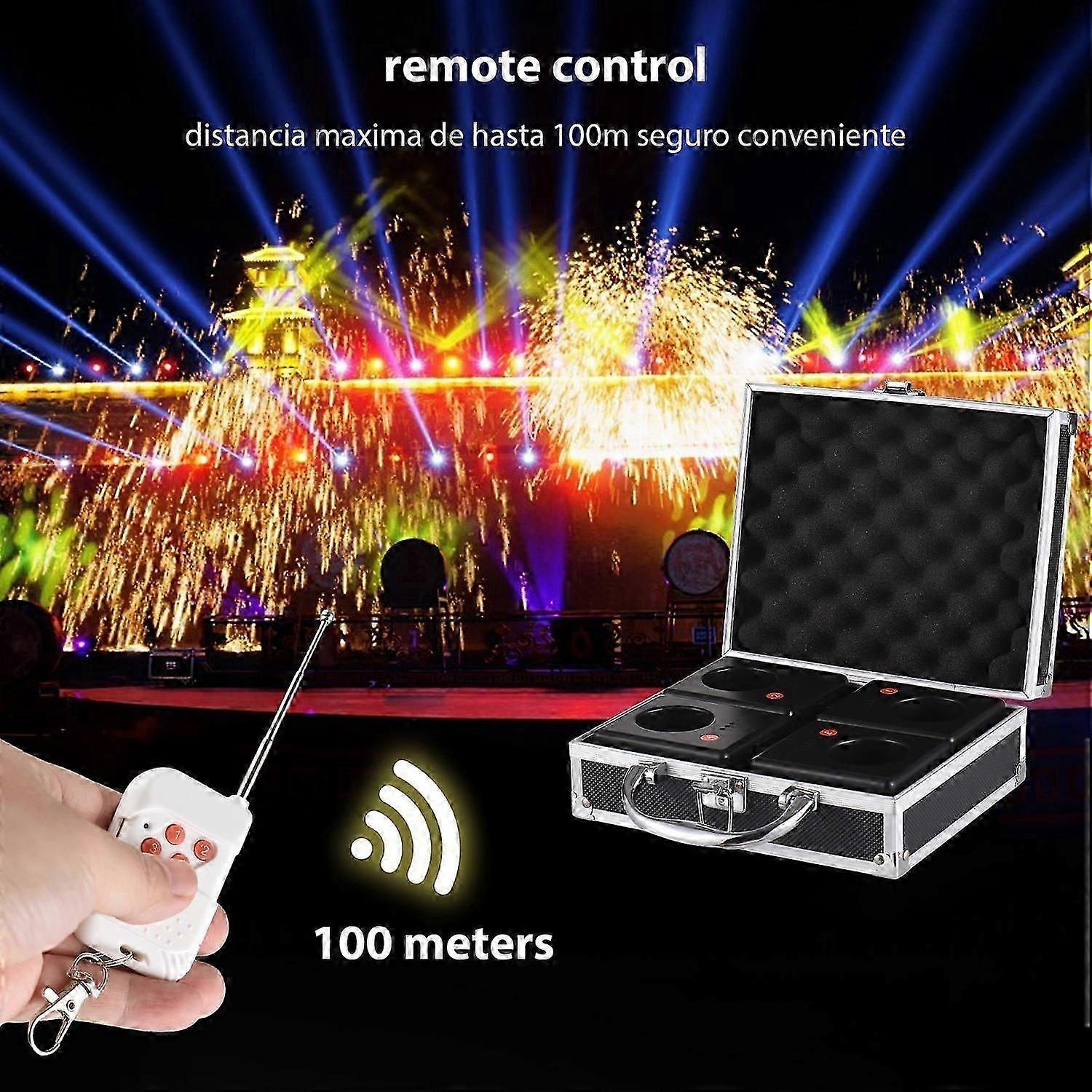 4 Units Set Cold Fireworks Display Base Performance Stage Fireworks Holder with 2 Remote Control 1 C