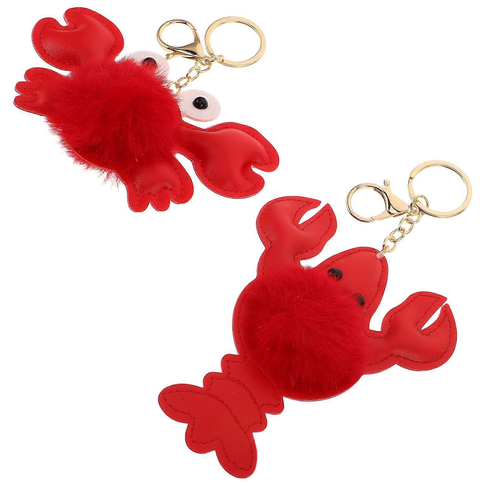 Lobster Plush Keychain for Decor with 10Pcs Soft Stuffed Toy Keyrings