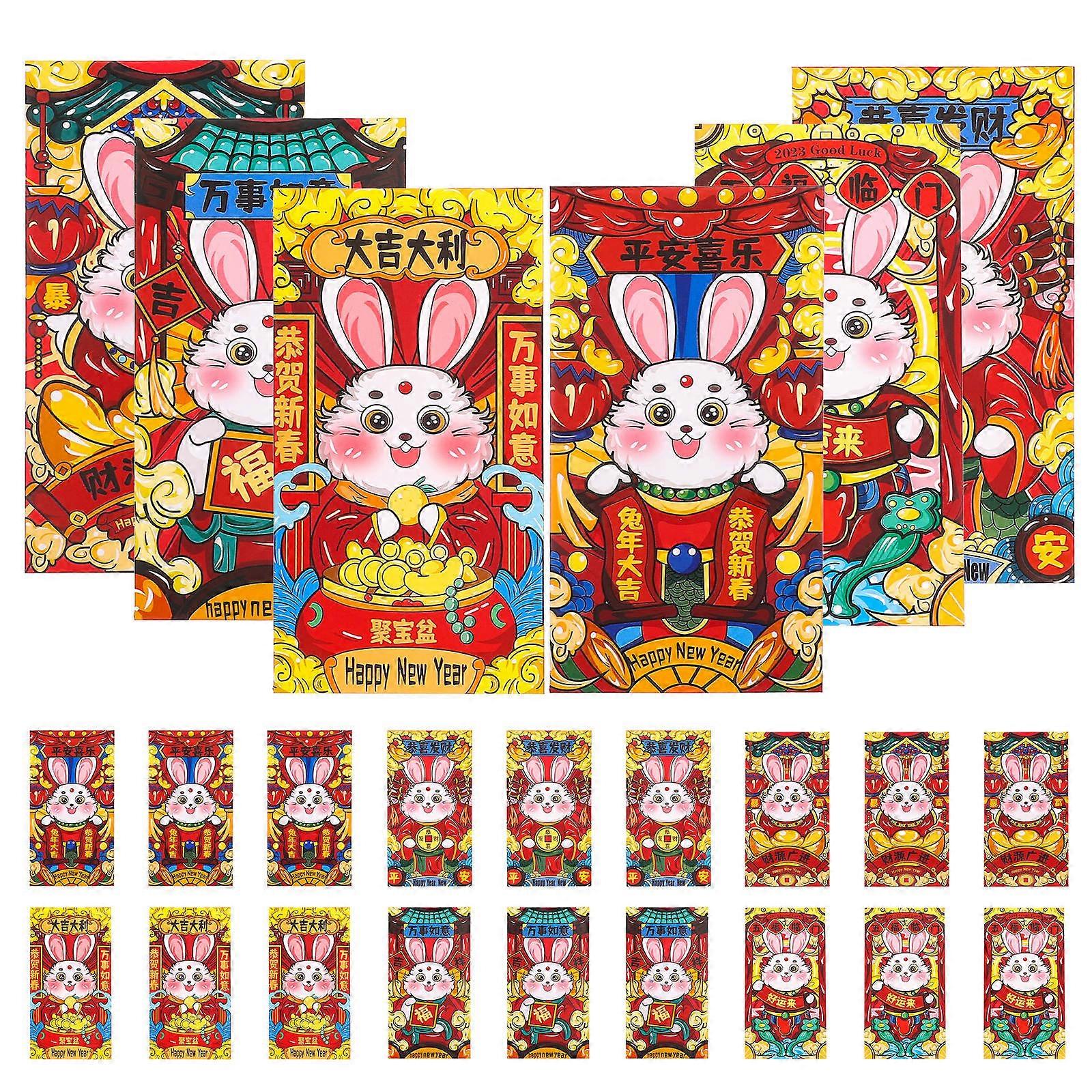 Rabbit Year Red Envelope for Spring Festival 36Pcs Paper Money Packets