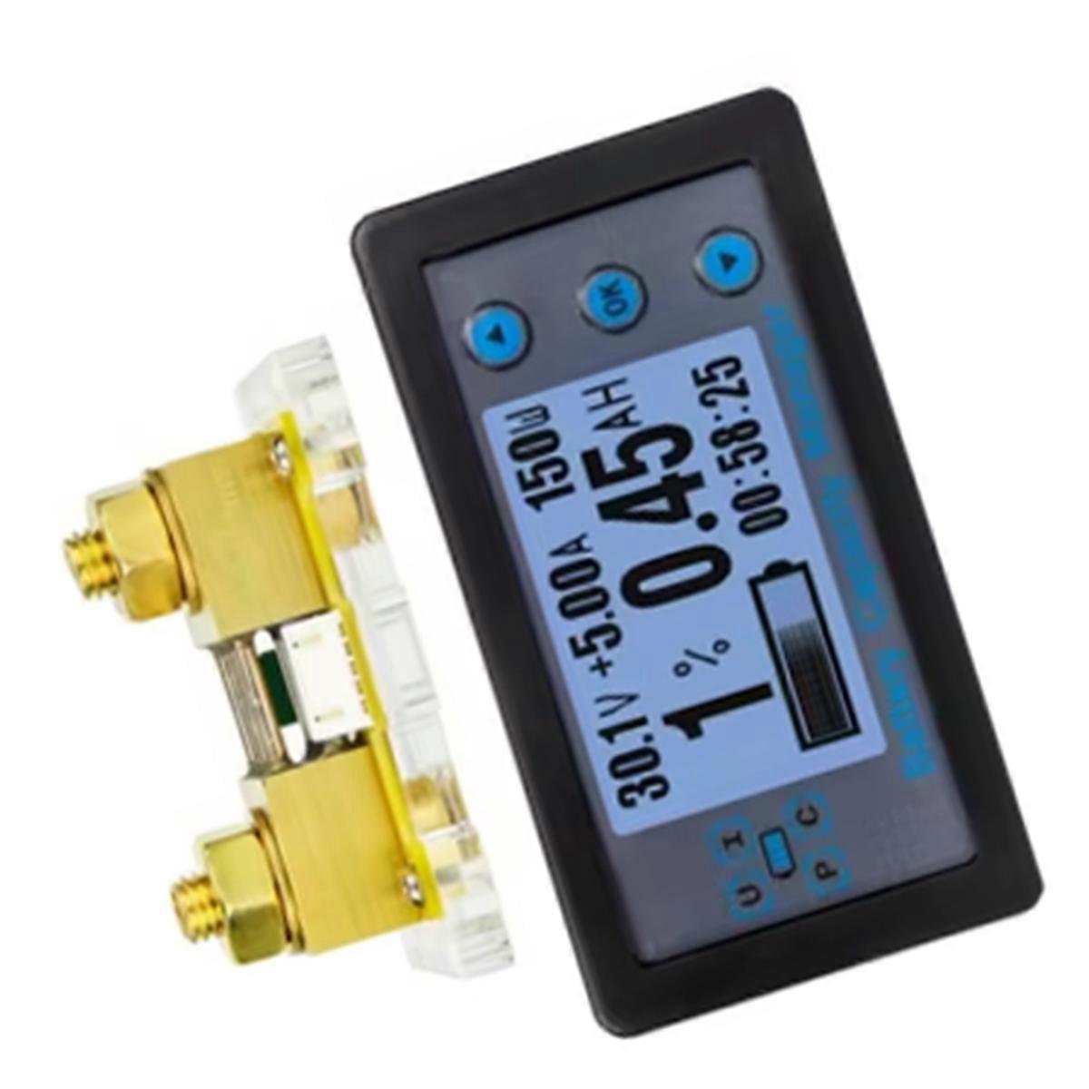 Energy Meter 100A Ammeter Voltmeter Wattmeter Digital Multimeter 8-120V Battery Tester with Shunt