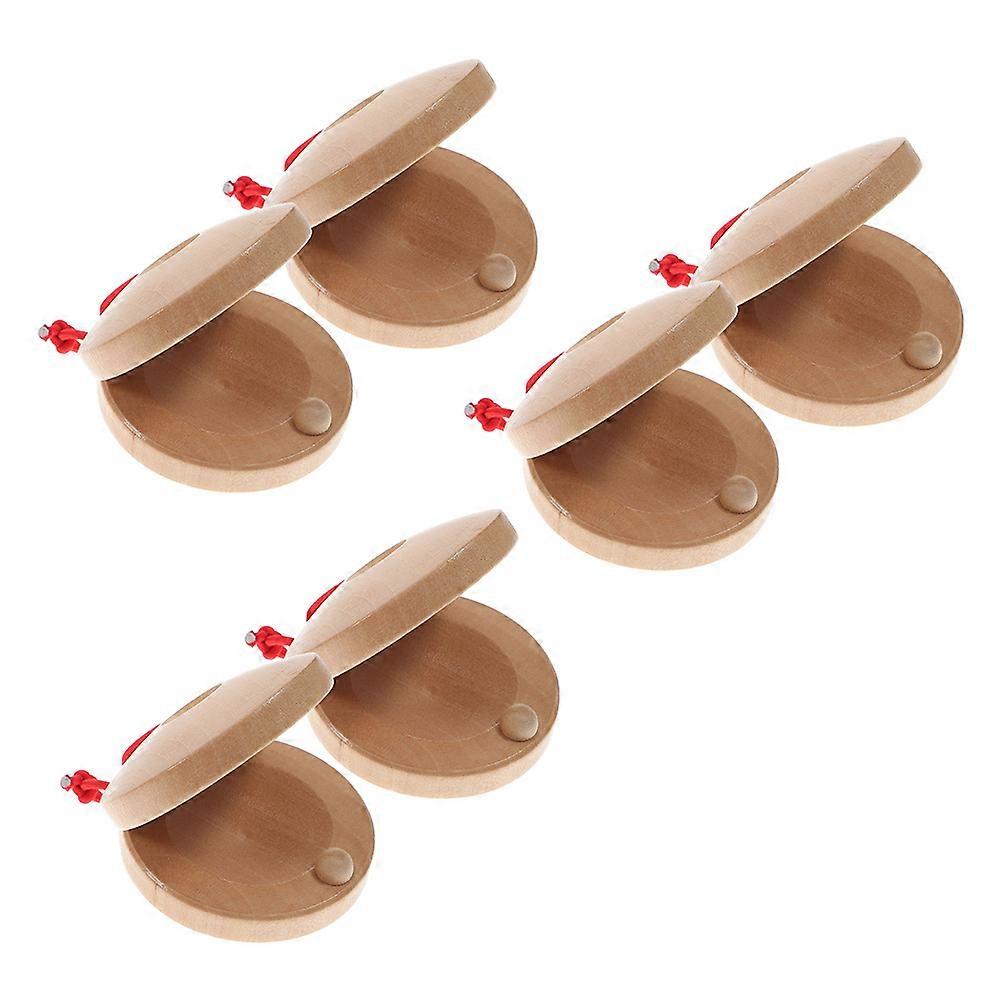 Wooden Musical Instruments 6Pcs Finger Castanets Compact Design Suitable For All Ages Khaki Finger Castanet With Easy To Play Features