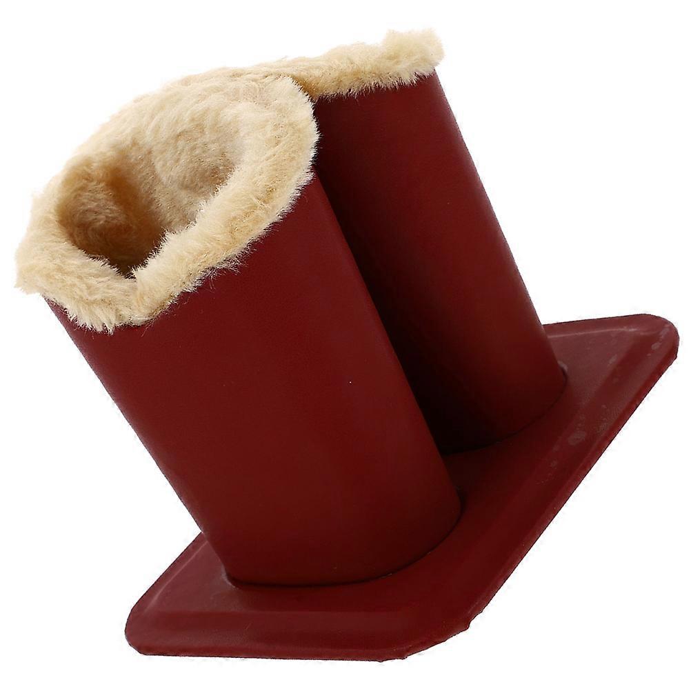 Plush Glasses Holder Eyeglasses Stand for Storage 4Pcs Dark Red