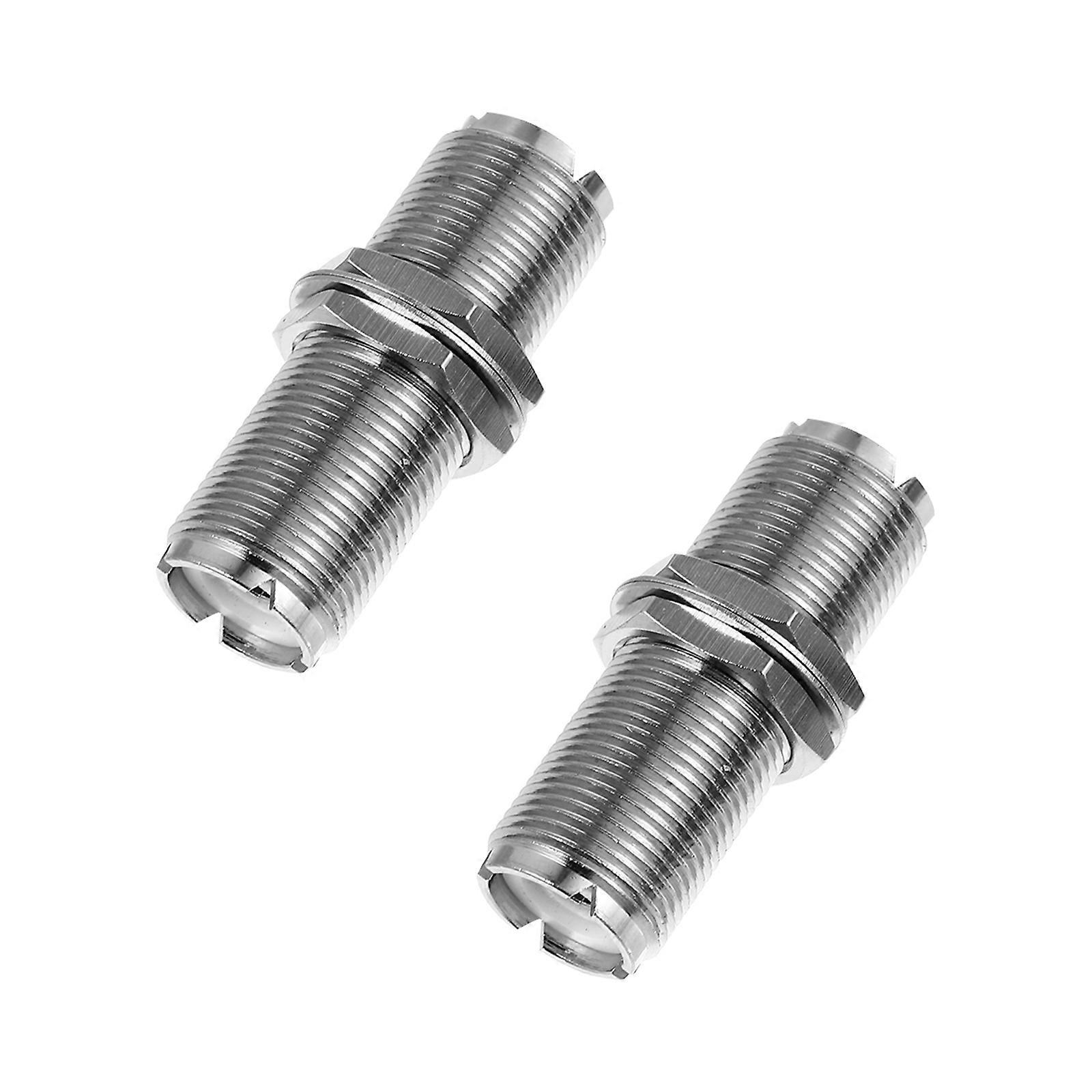 4Pcs Coax Connector Female to Female Adapter for Connection Use Silver