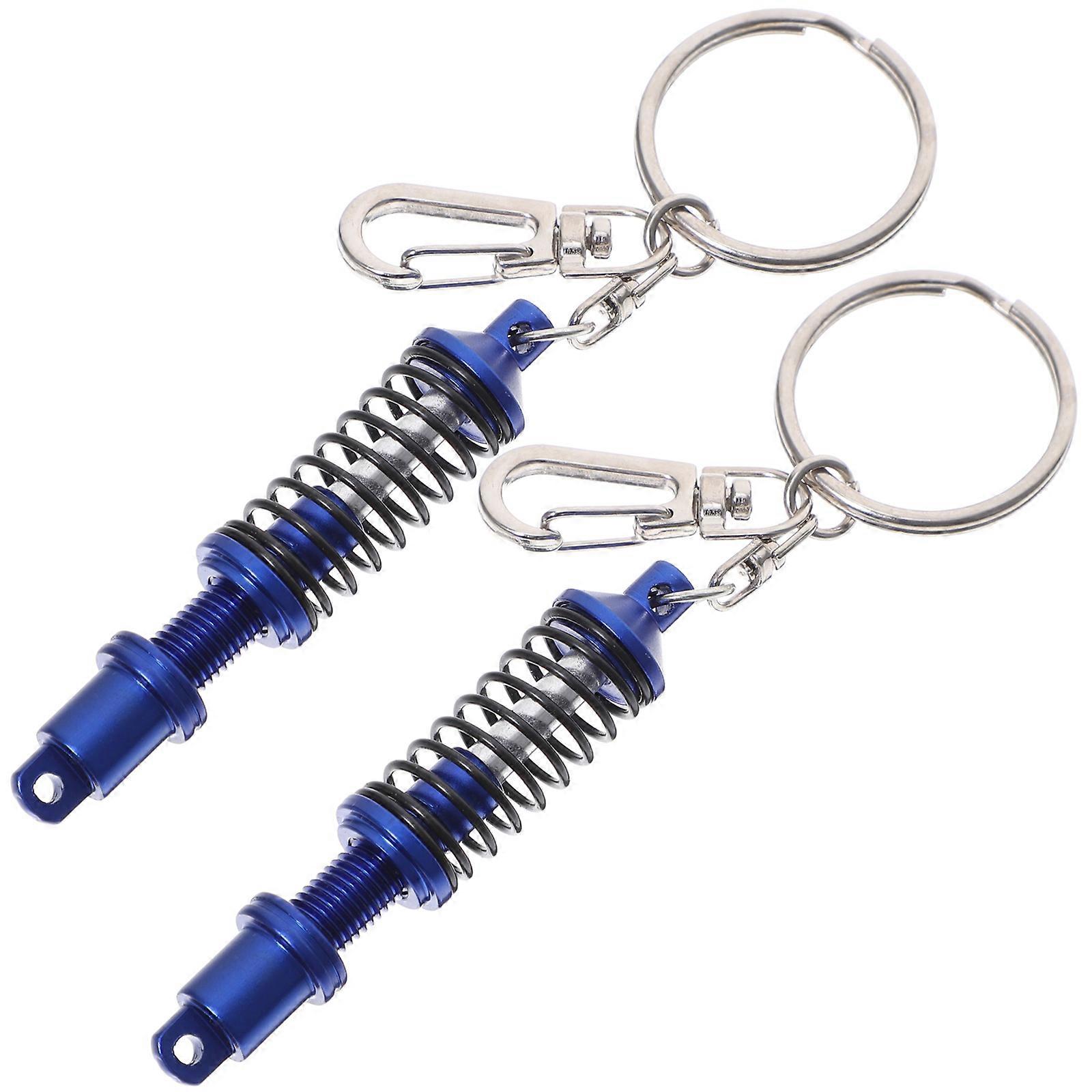 Blue Coilover Key Holder Shock Absorber Keychain for 8Pcs Use