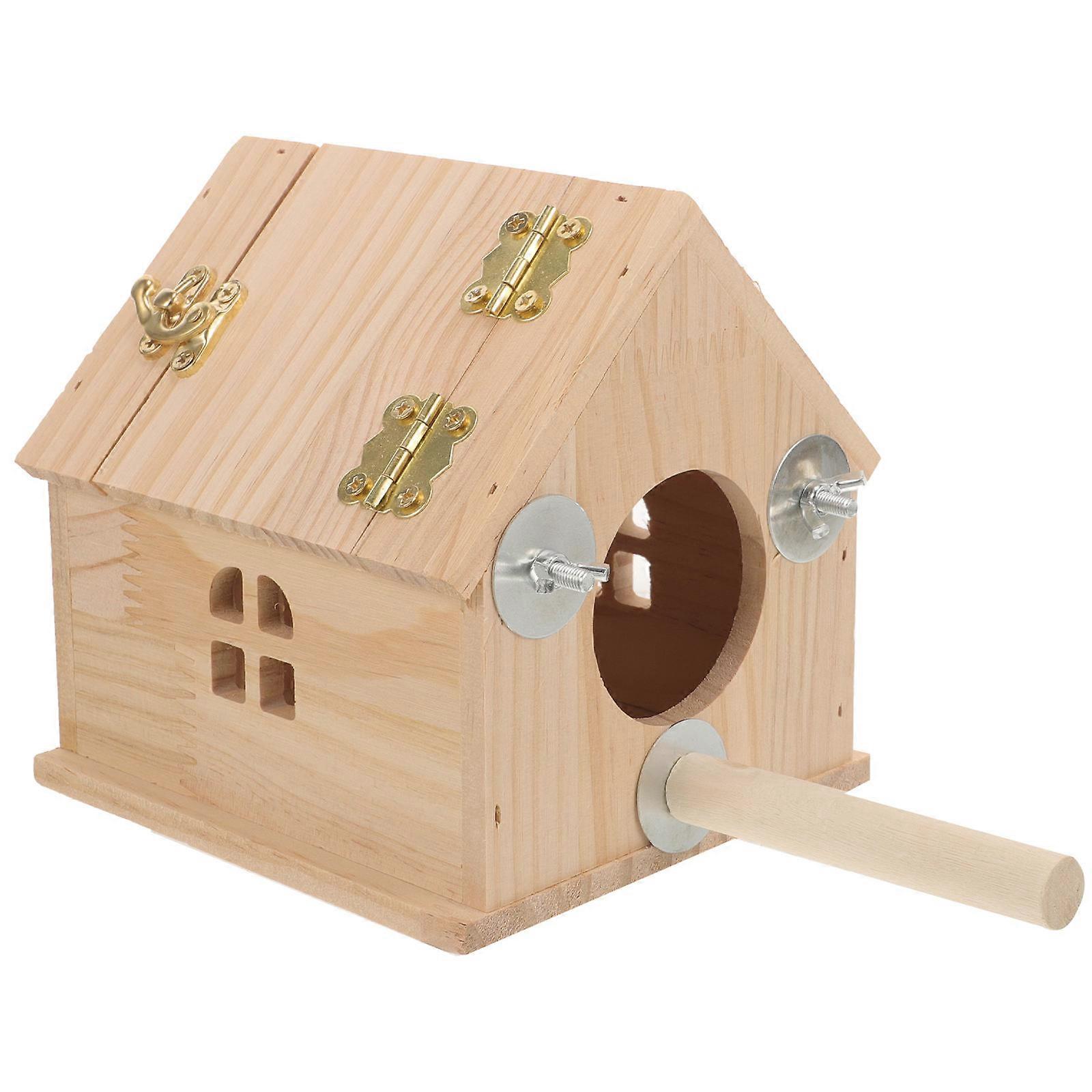 Bird Nest Breeding Box Wooden Parakeet Nesting Box 4Pcs for Birds
