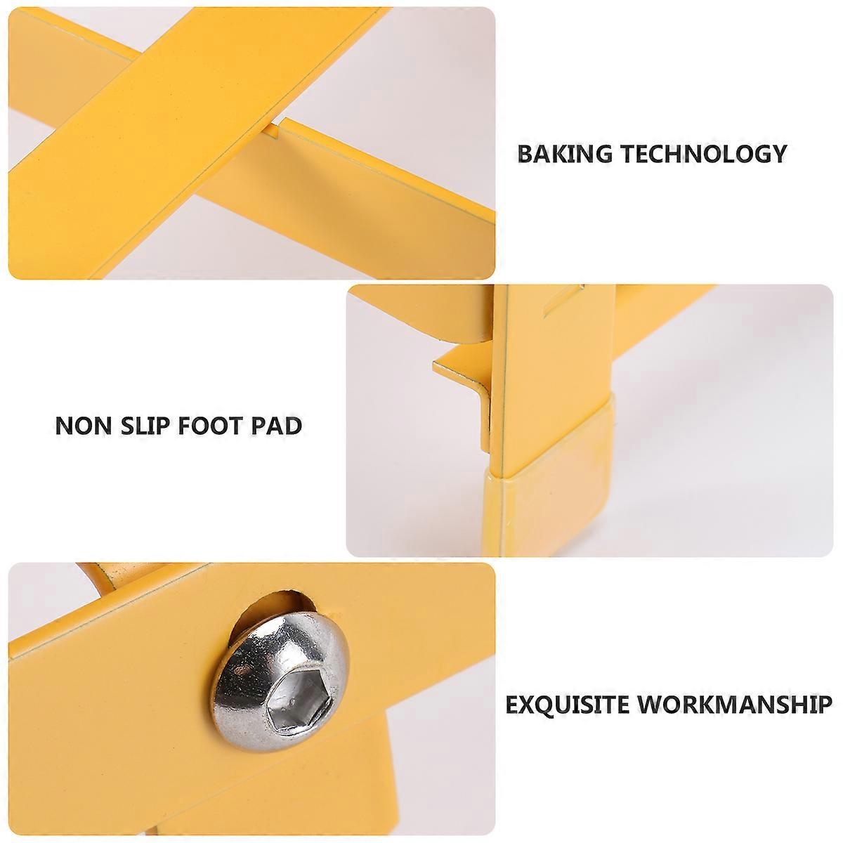 Chopsticks Cutting Board Rack 2Pcs Storage Shelf Organizer For Kitchen And Party Anti Slip Space Saving Yellow 33.2x25Cm