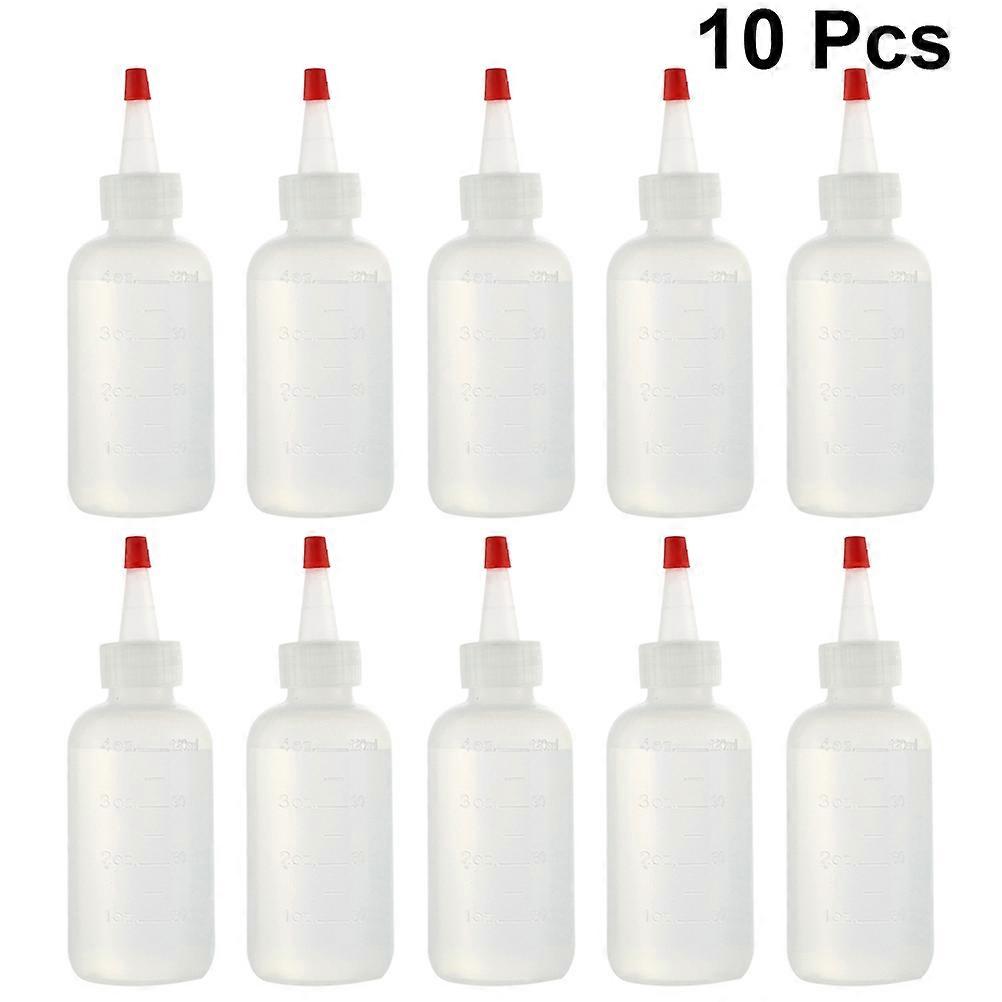 Plastic Bottle Squeeze Bottle with Scale for Home Use 10Pcs White Set