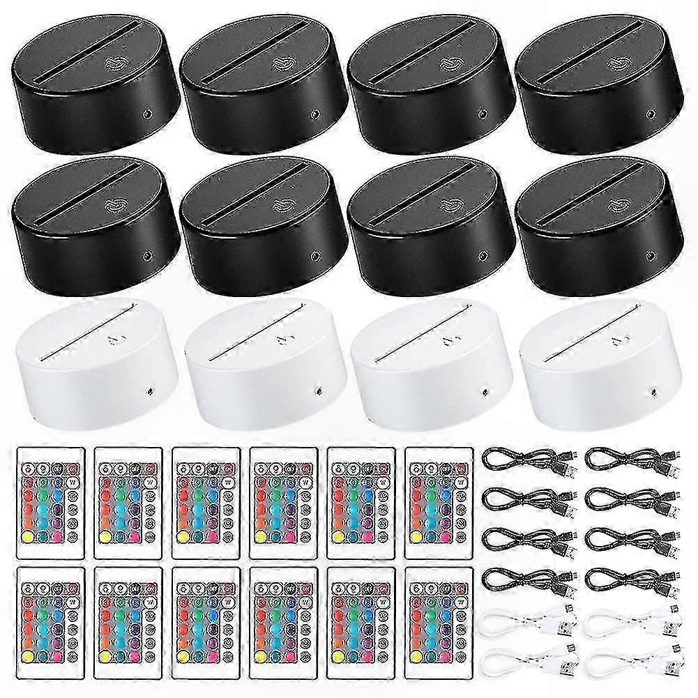 12 Pack 3D LED Night Light Base, 16 Colors Display with Remote for Acrylic Signs